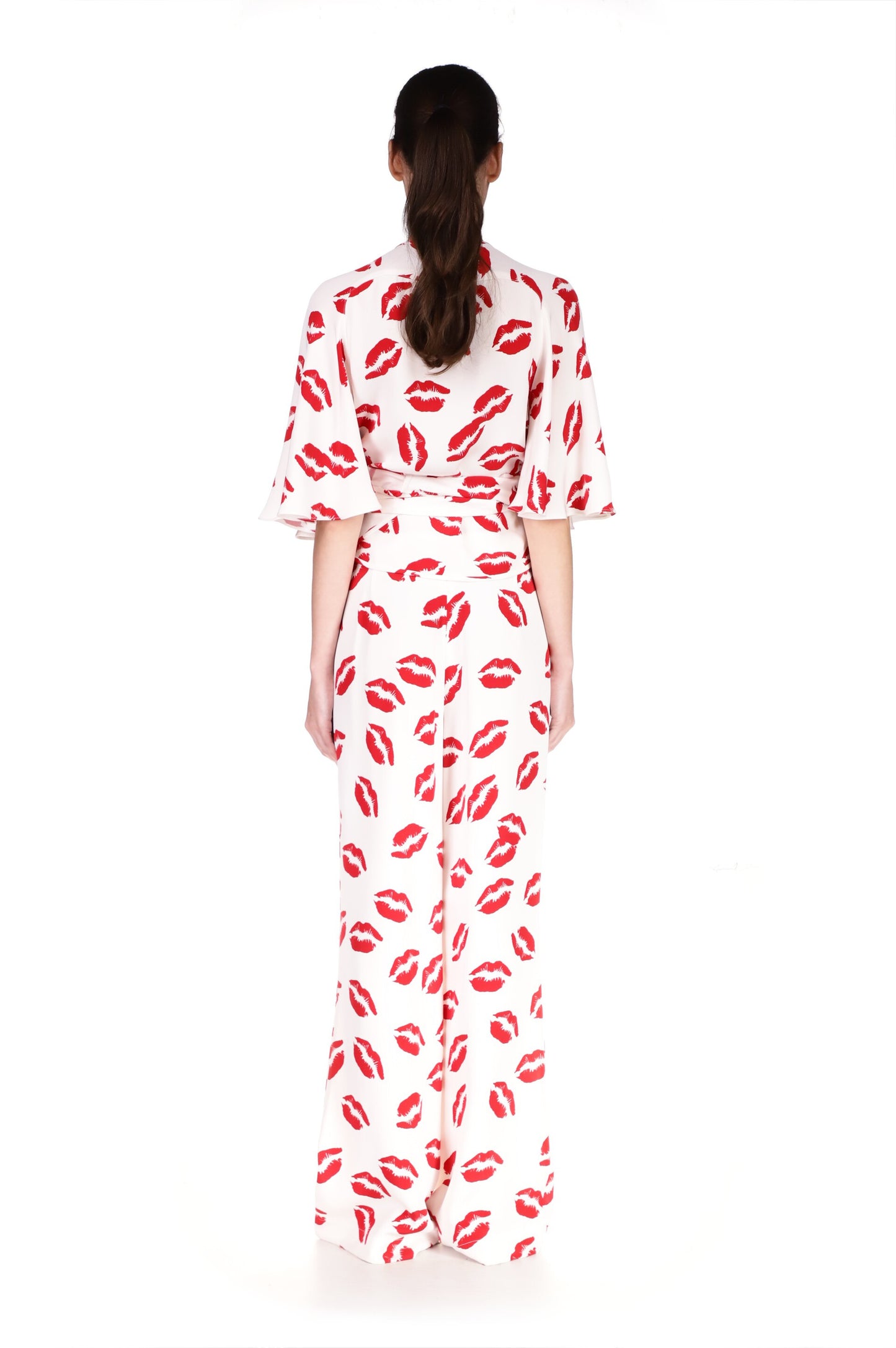 'BISOU' PRINT WIDE LEG PANTS - PANTS - Libertine