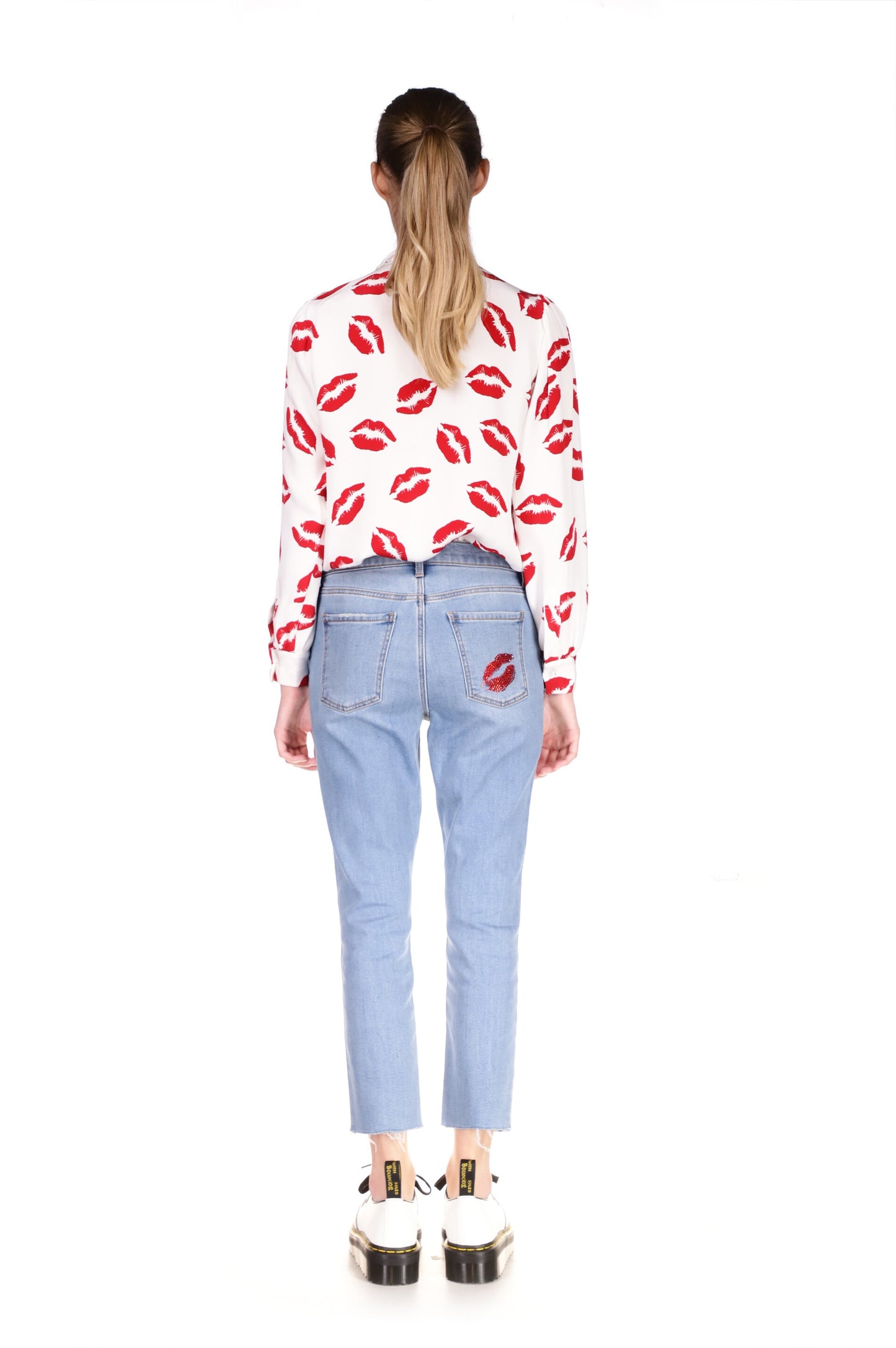 'BISOU' CRYSTAL BOYFRIEND JEAN - DENIM - Libertine