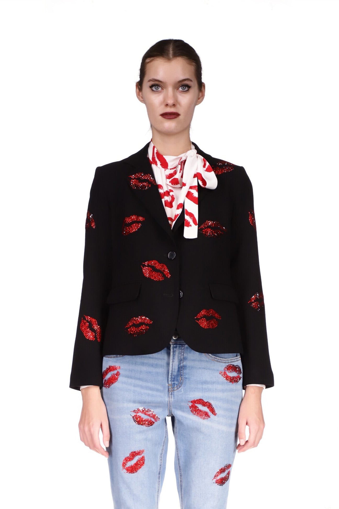 'BISOU' CRYSTAL LONG SLEEVE BLAZER - BLAZERS - Libertine