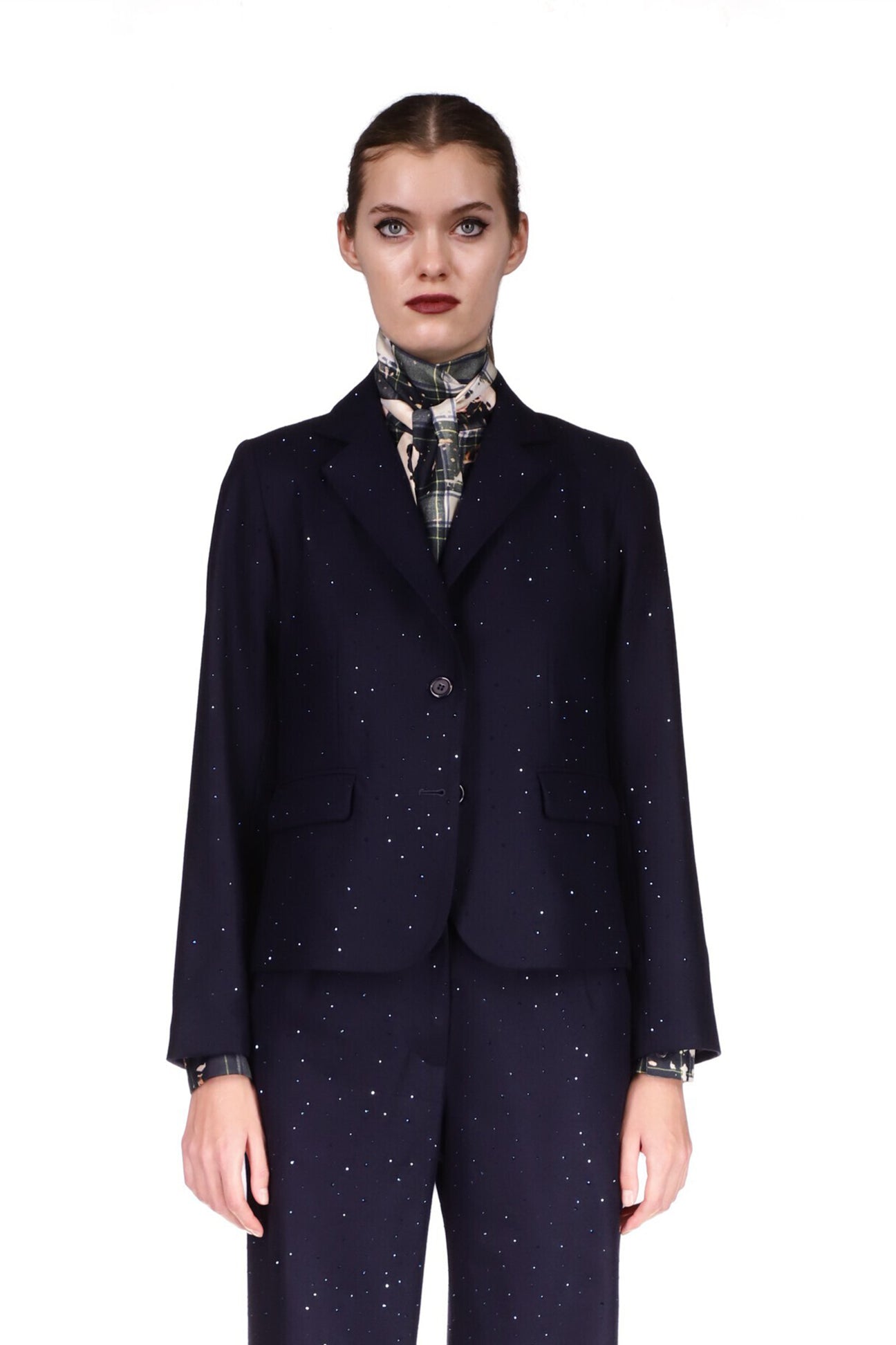 'STARDUST' NAVY LONG SLEEVE SHORT JACKET - BLAZERS - Libertine
