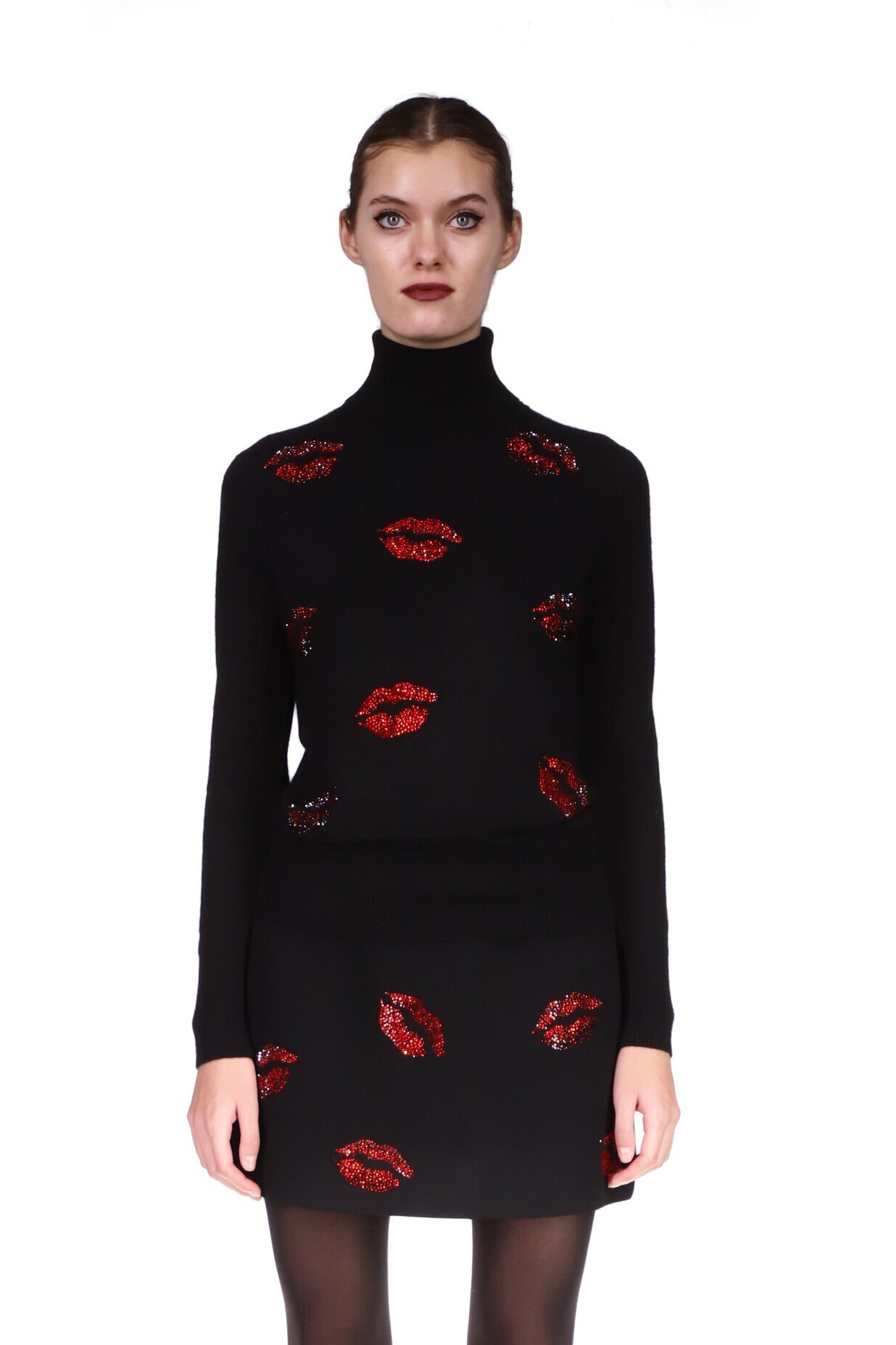 'BISOU' CRYSTAL SLIM TURTLENECK - SWEATERS - Libertine