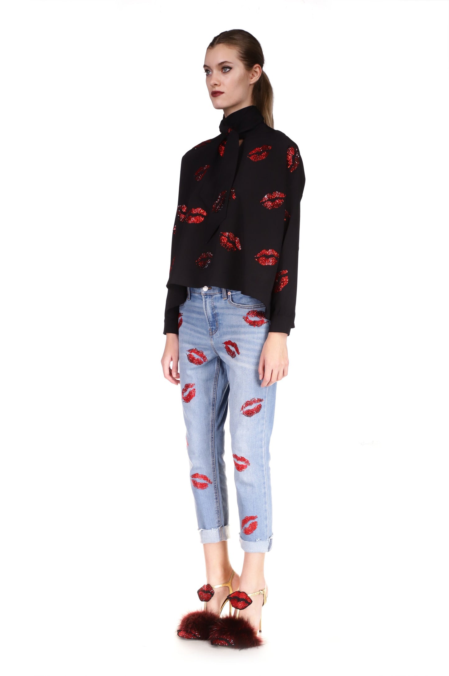 'BISOU' CRYSTAL TIE BLOUSE - TOPS - Libertine