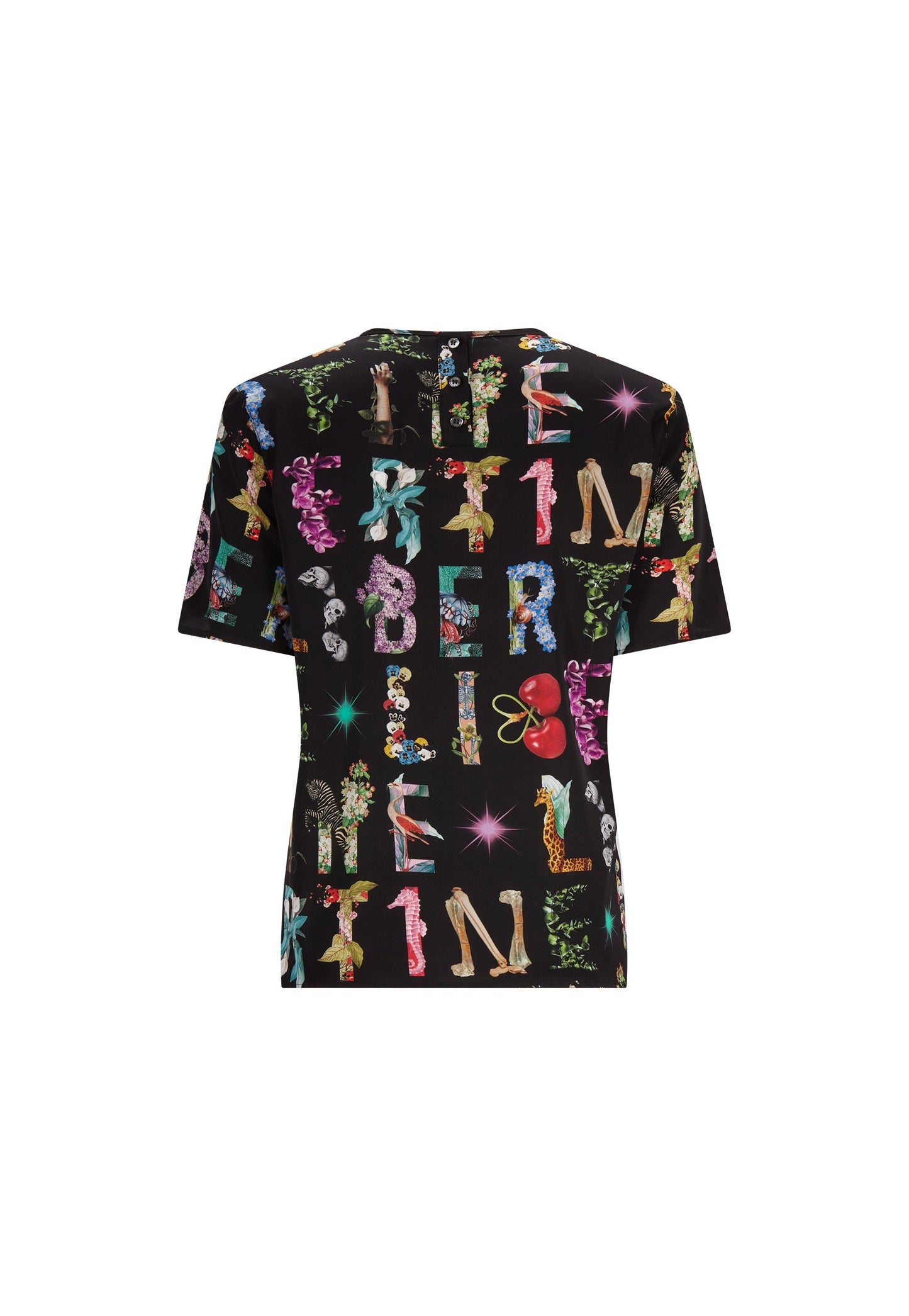 'DECO LETTERS' SHORT SLEEVE BLOUSE - - Libertine