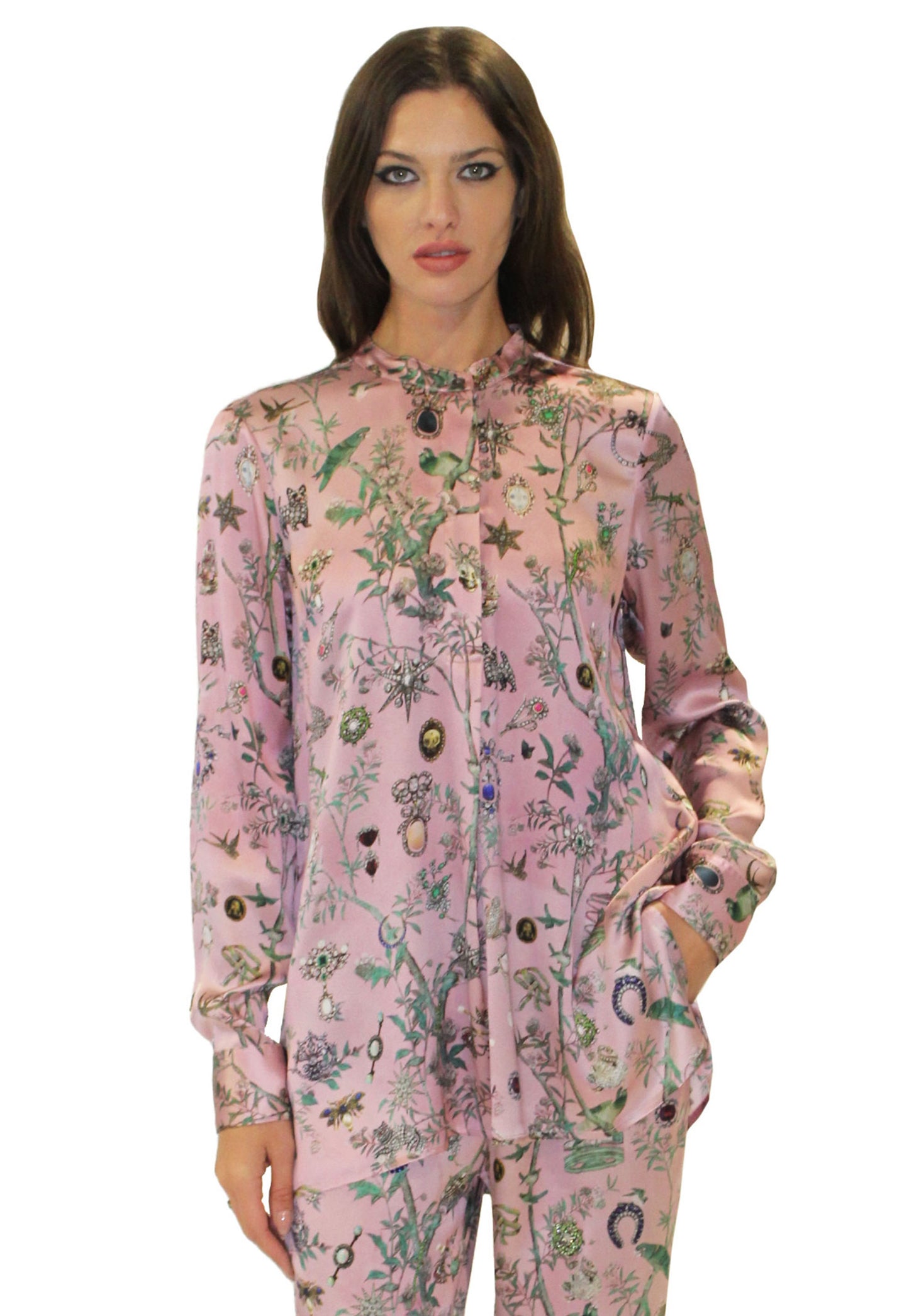 'PAULINE DE ROTHSCHILD' SILK TUNIC BLOUSE - - Libertine