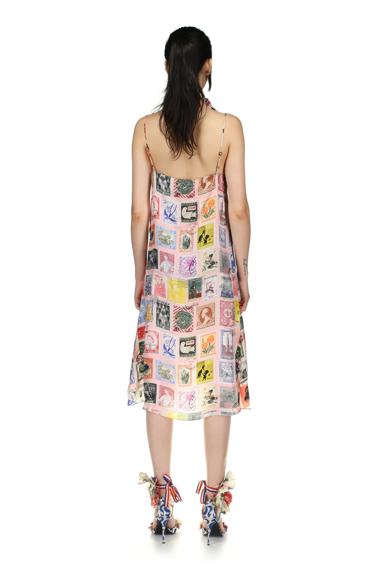 'Sending our love Stamps' Straight Slip Dress - Women's Dresses - Libertine
