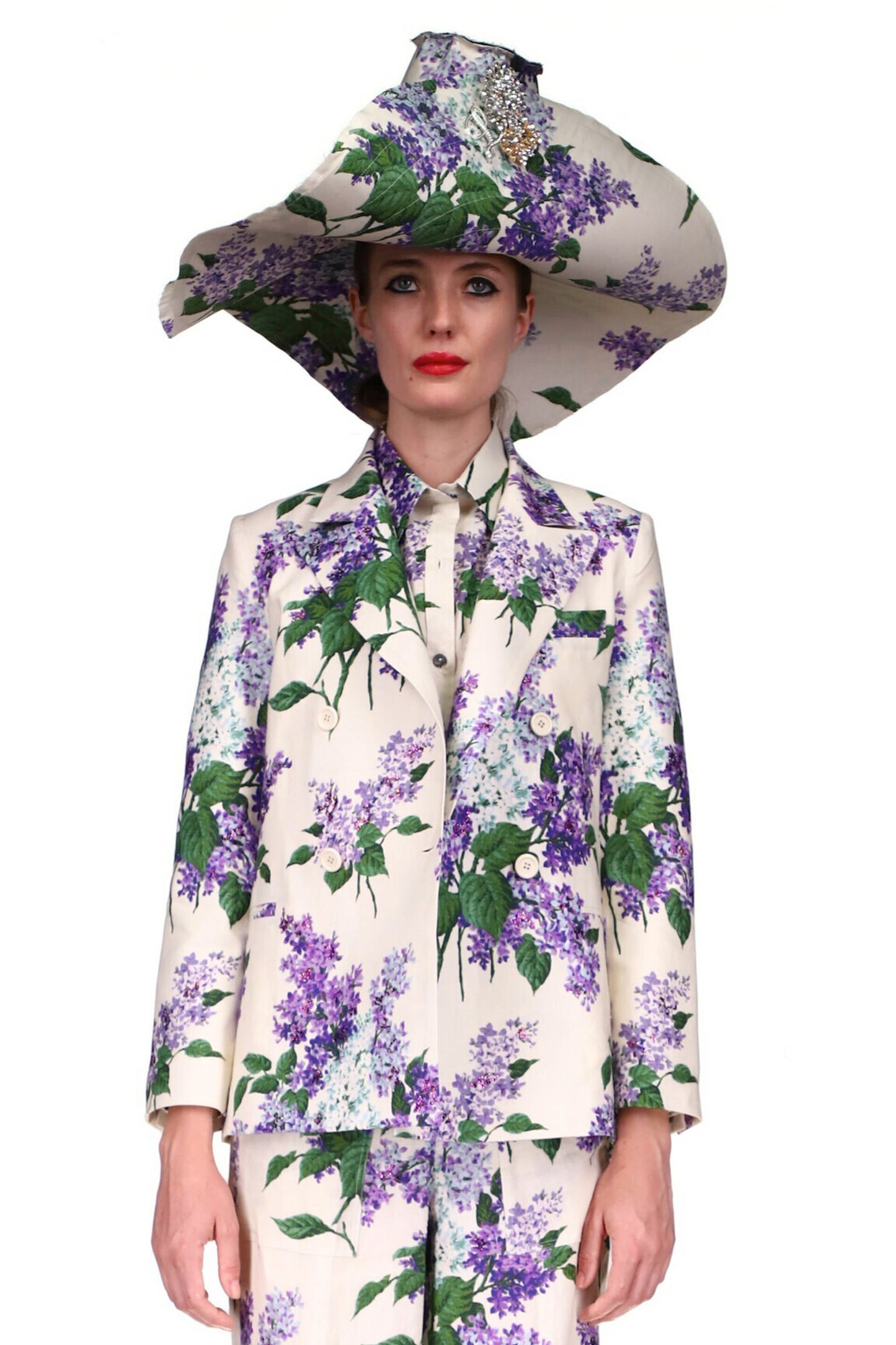 'EMBELLISHED LILAC GARDEN' DOUBLE BREASTED BLAZER - BLAZERS - Libertine