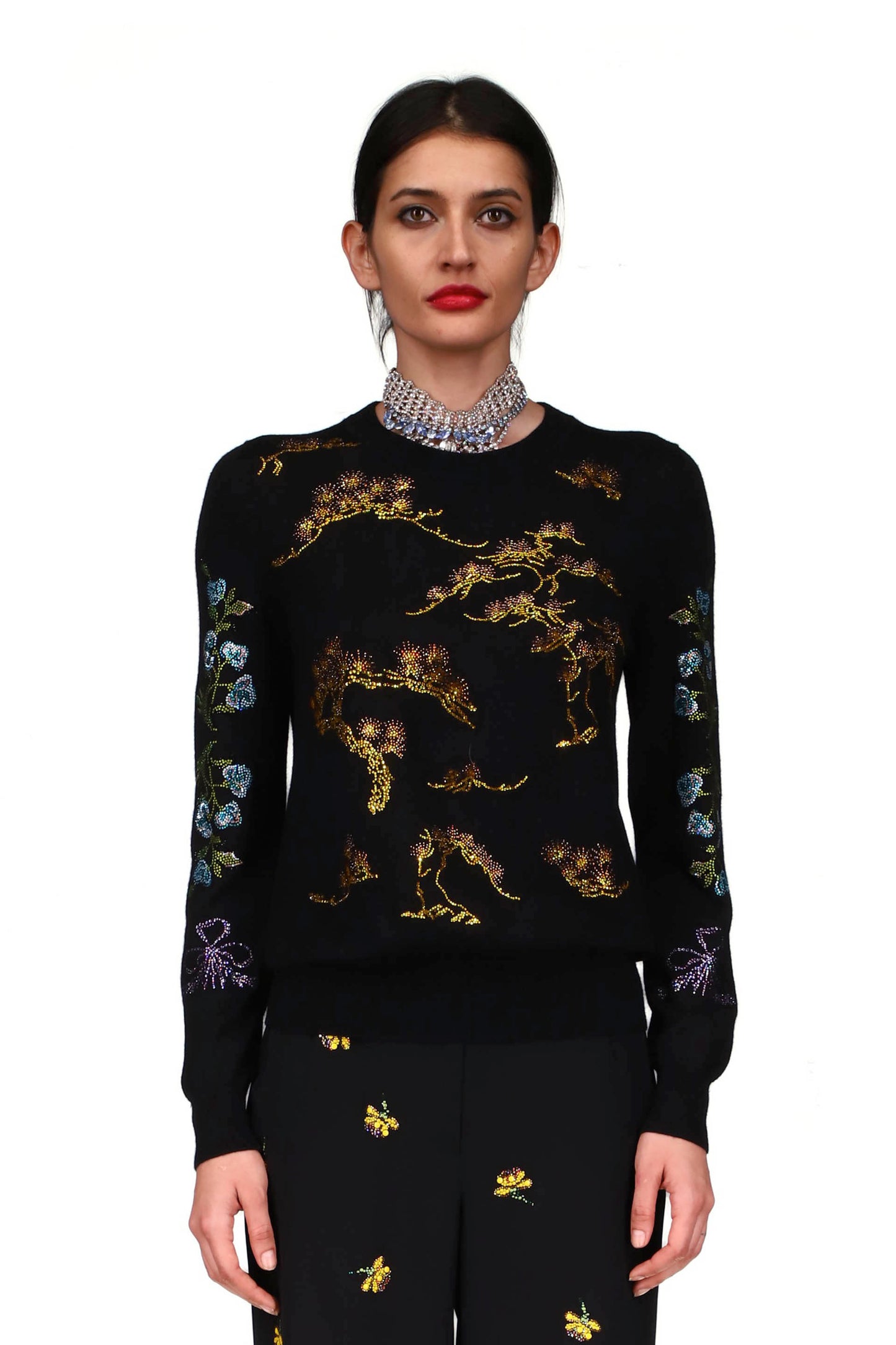 'KYOTO GARDENS' SILKY CASHMERE PULLOVER - SWEATERS - Libertine