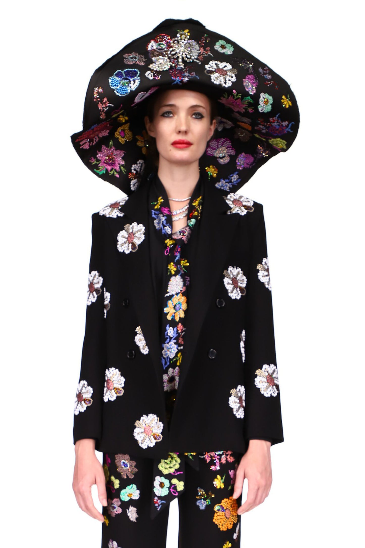 'WHITE FLOWER' DOUBLE BREASTED JACKET - BLAZERS - Libertine