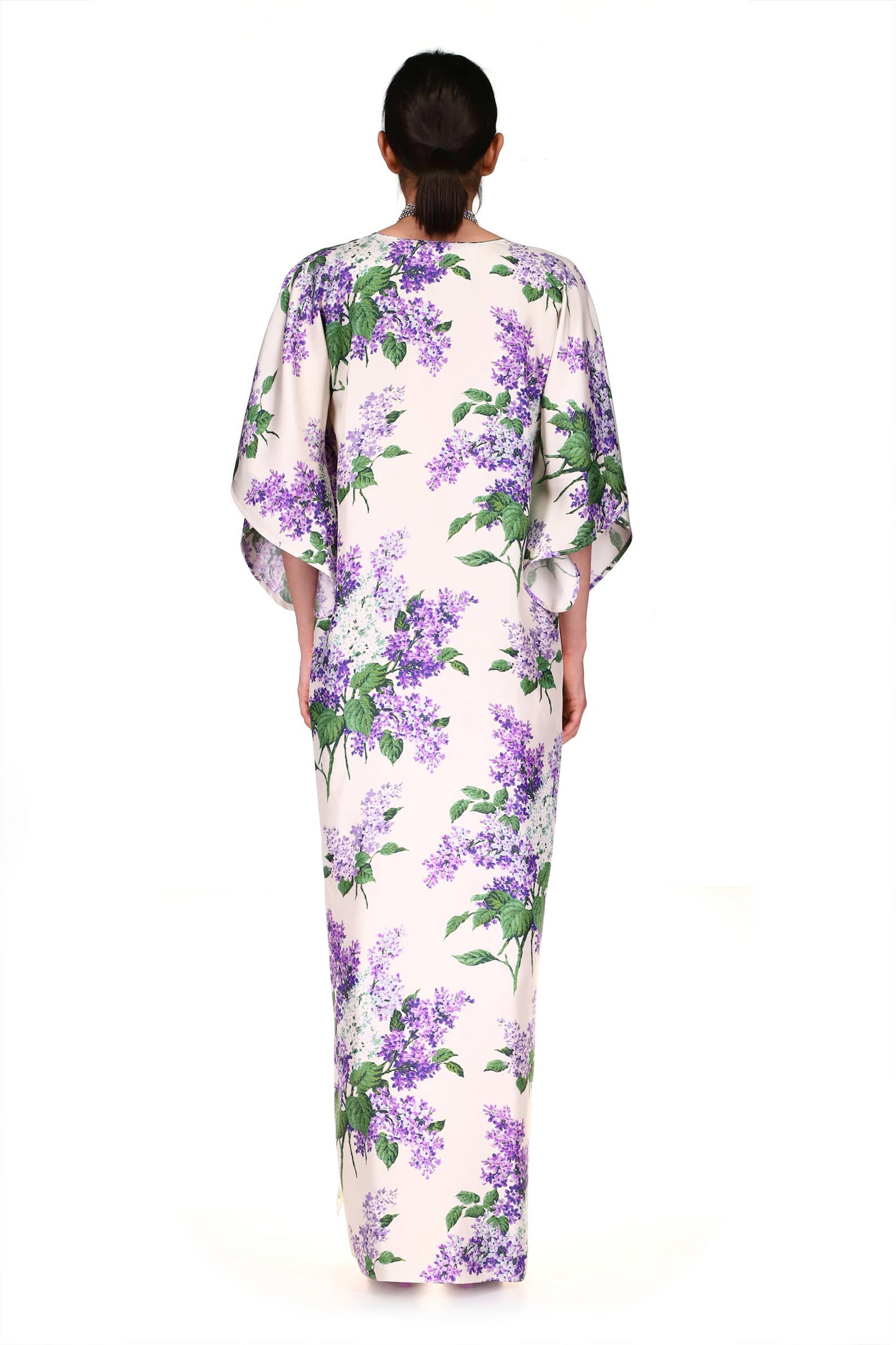 'EMBELLISHED LILAC GARDEN' KAFTAN DRESS - DRESSES - Libertine
