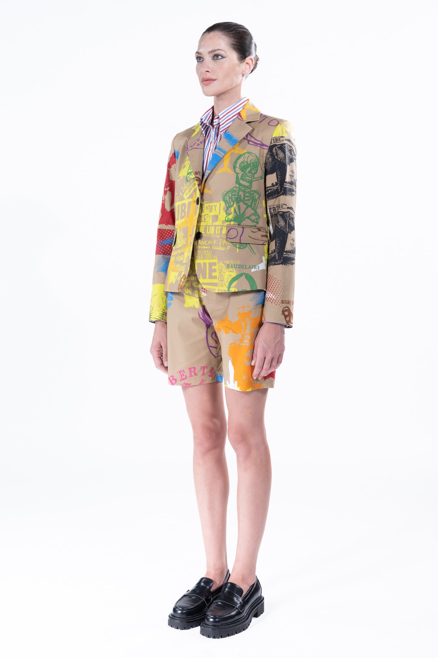 'LIBERTINE SILK SCREENS' L/S SHORT JACKET - BLAZERS - Libertine