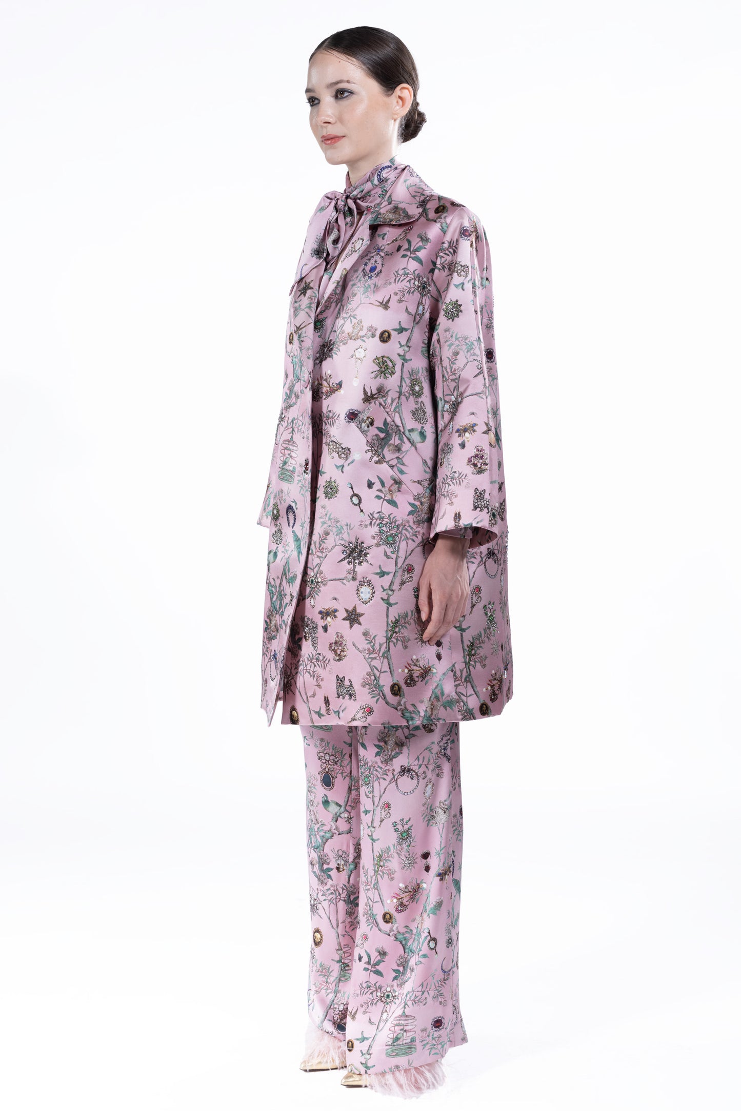 'Pauline De Rothschild' Notched Lapel Coat - - Libertine