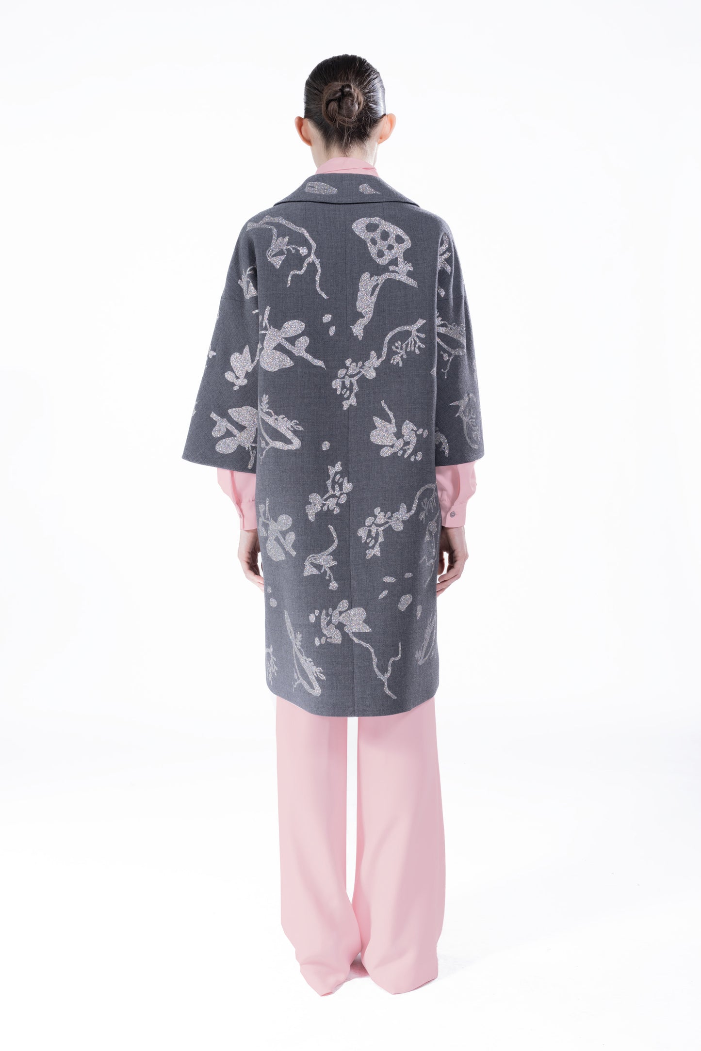 'GLITTER CYANOTYPES' PATCH POCKET COAT - - Libertine