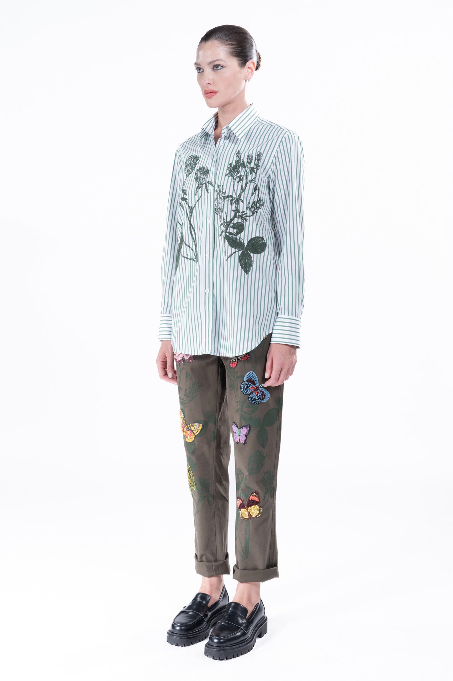 'GREEN BOTANICAL' WOMEN'S NEW CLASSIC SHIRT - - Libertine