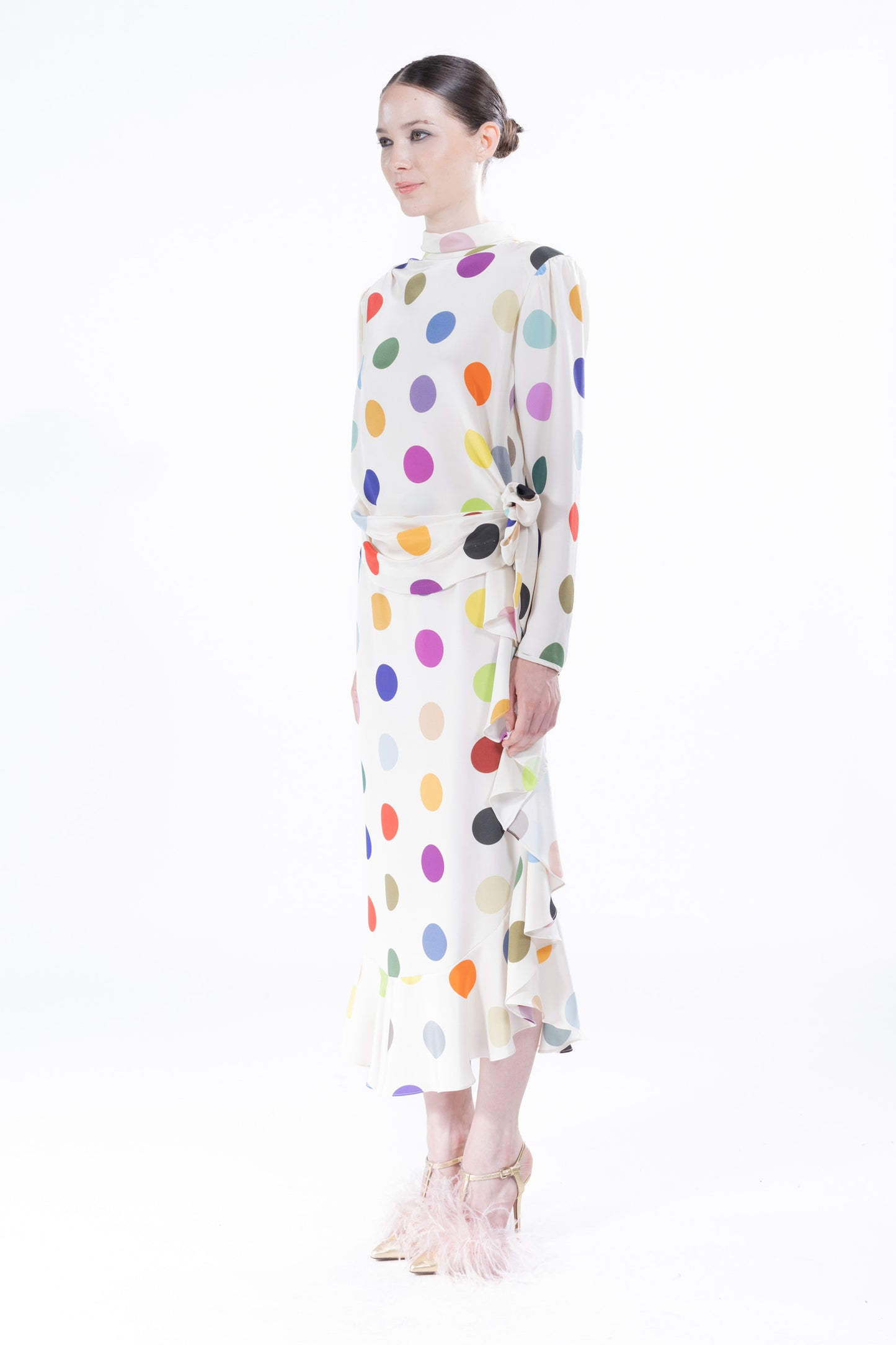 'SPOTS' SIDE TIE BLOUSE - - Libertine