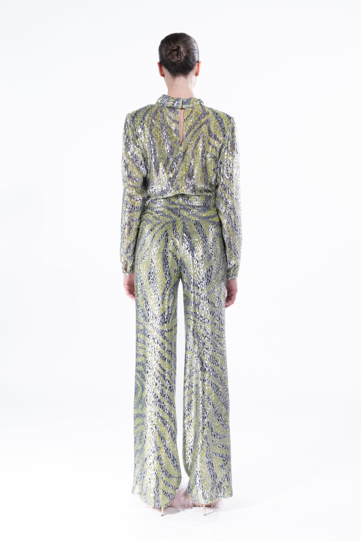 'MOSSY VELVET' SIDE TIE BLOUSE - - Libertine