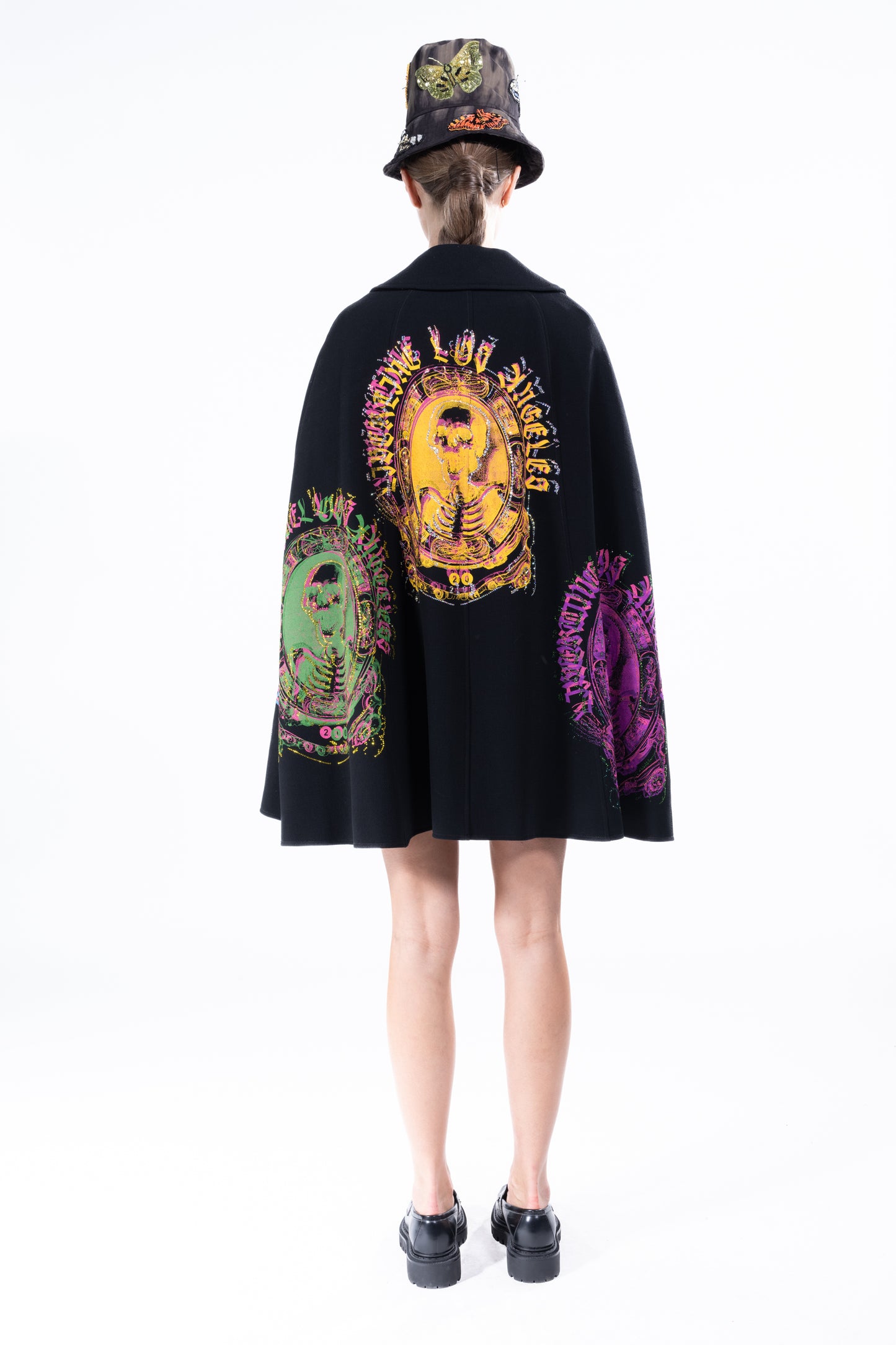 'Ashes to Ashes' Black Shortie Cape - - Libertine
