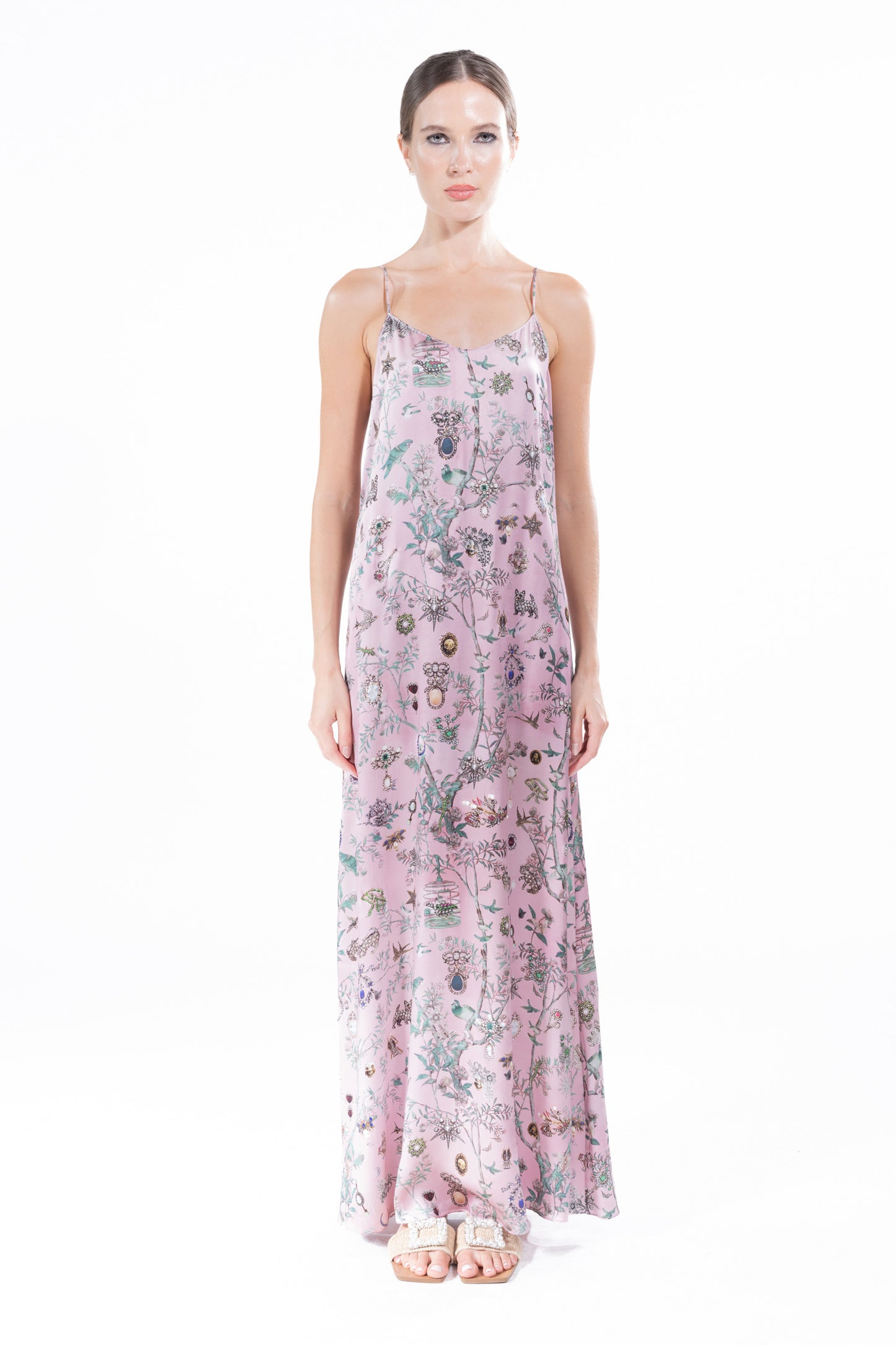 'Pauline De Rothschild' Classic Slip Dress with Crystals - DRESSES - Libertine