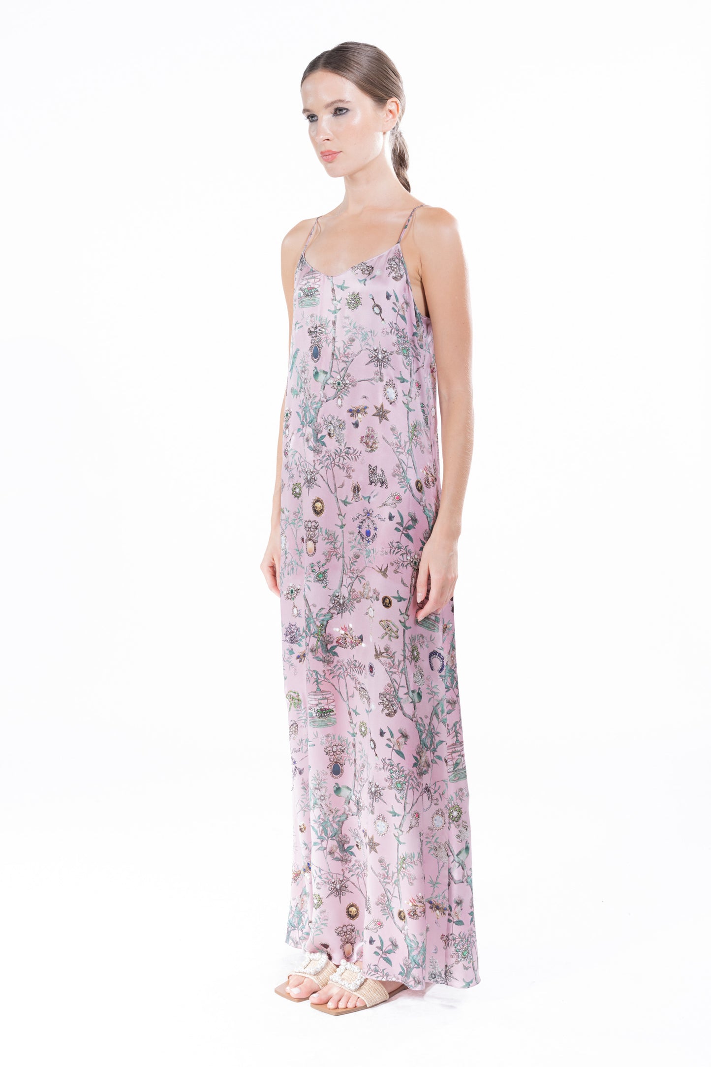'Pauline De Rothschild' Classic Slip Dress with Crystals - DRESSES - Libertine