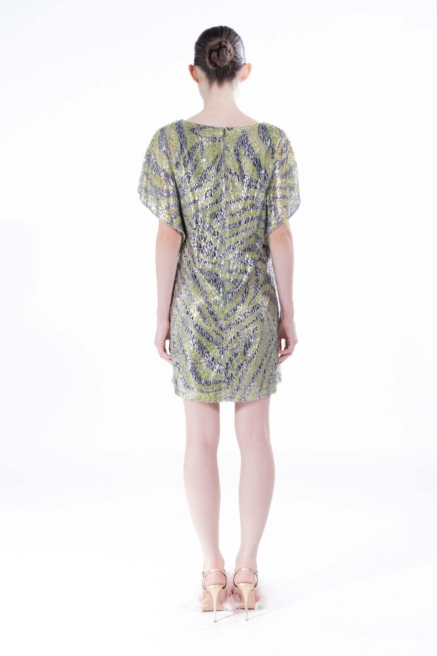 'MOSSY VELVET' FLUTTER DRESS - - Libertine