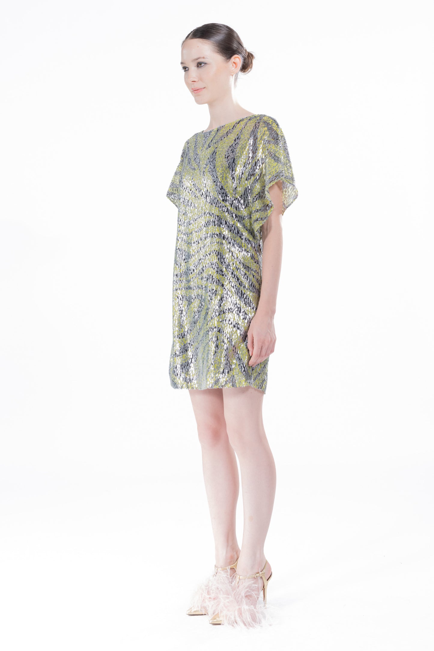 'MOSSY VELVET' FLUTTER DRESS - - Libertine