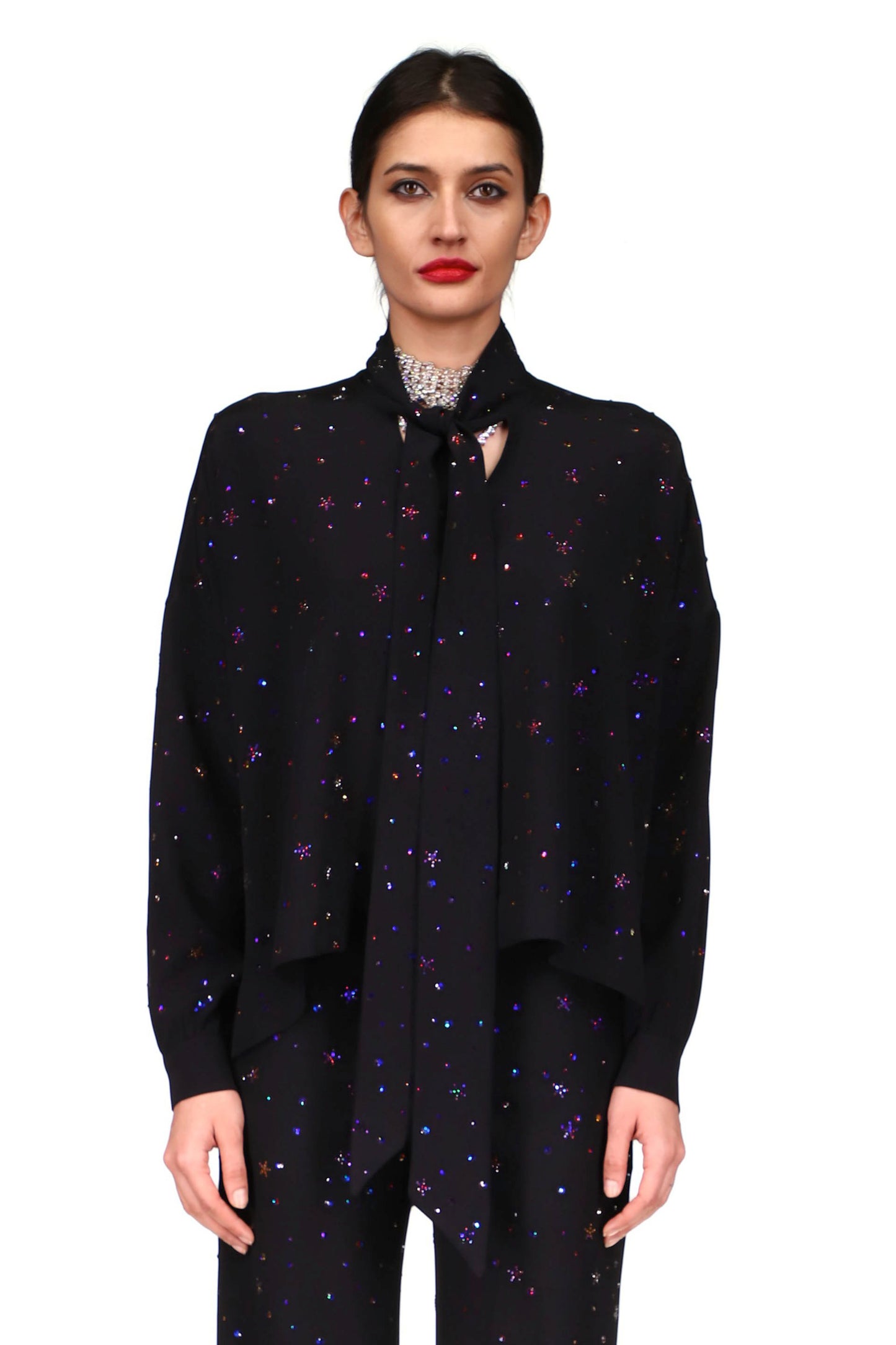 'INFINITE GALAXY' TIE BLOUSE - TOPS - Libertine