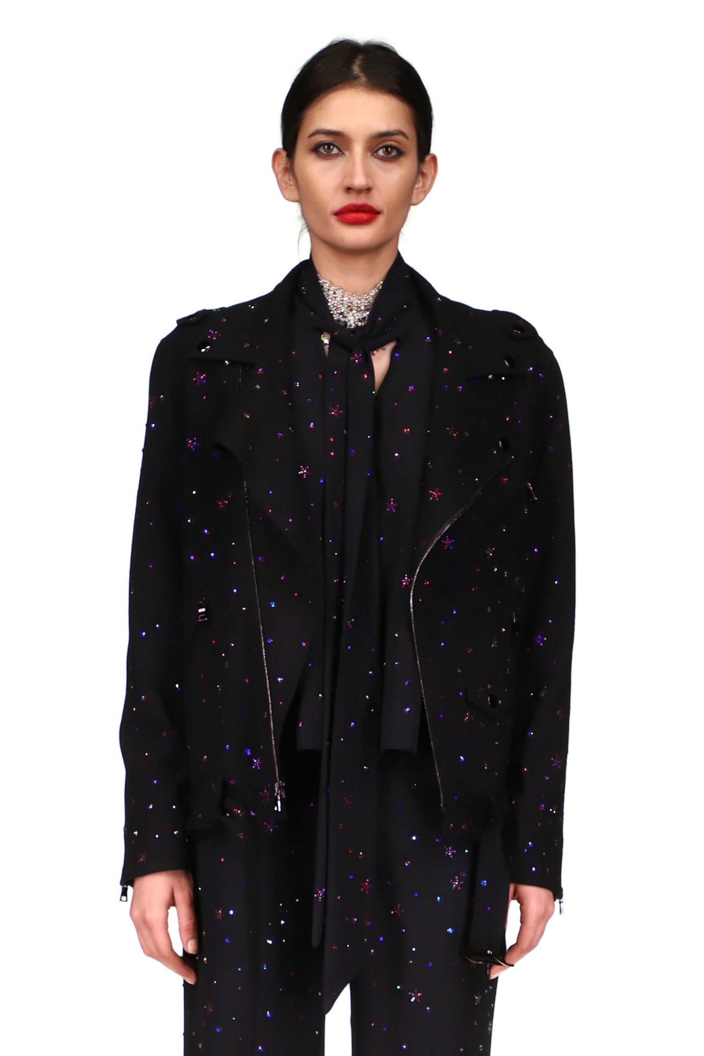'INFINITE GALAXY' LONG MOTORCYCLE JACKET - BLAZERS - Libertine
