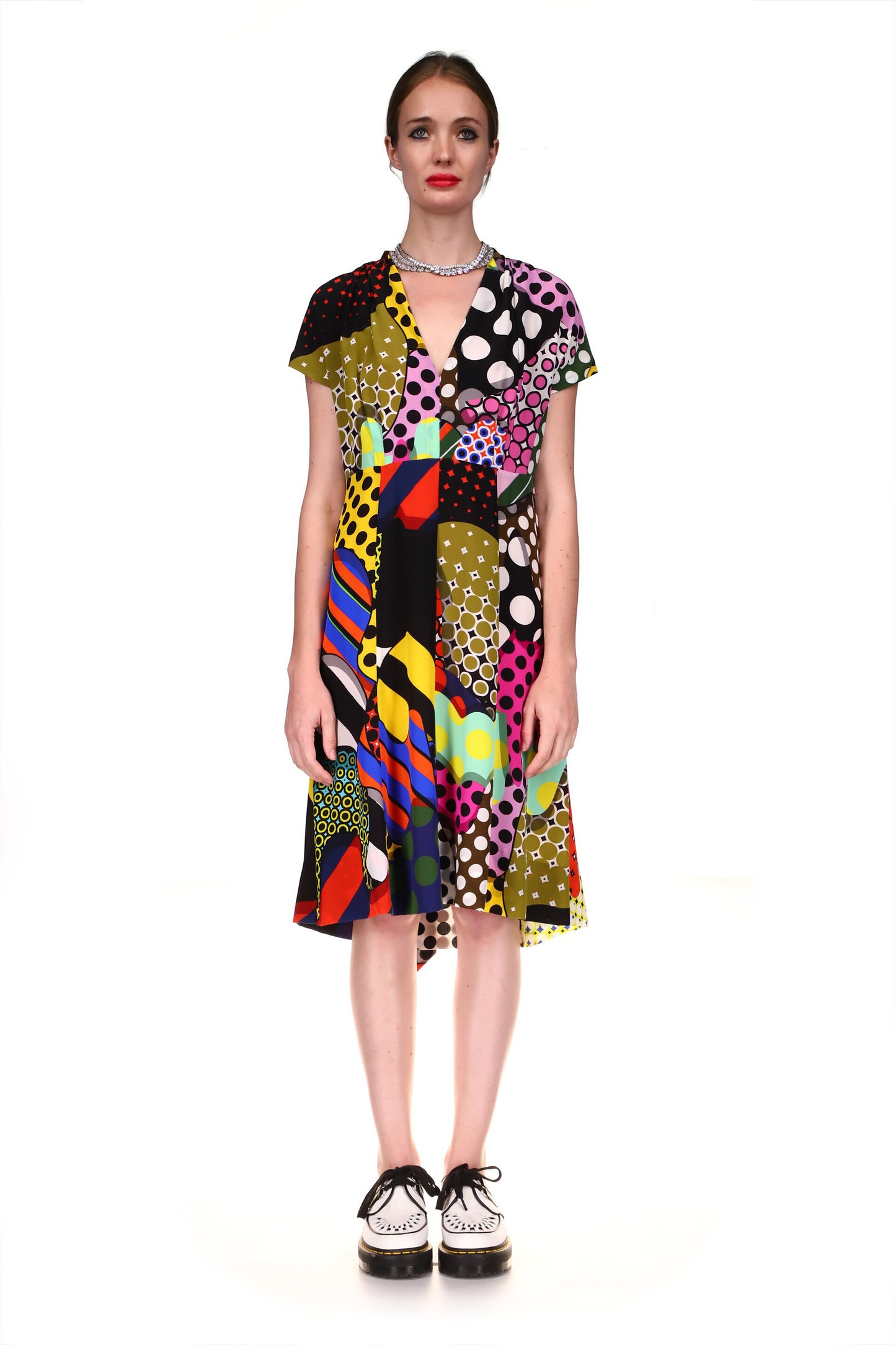 'ROY' TUCK PLEAT V NECK DRESS - DRESSES - Libertine