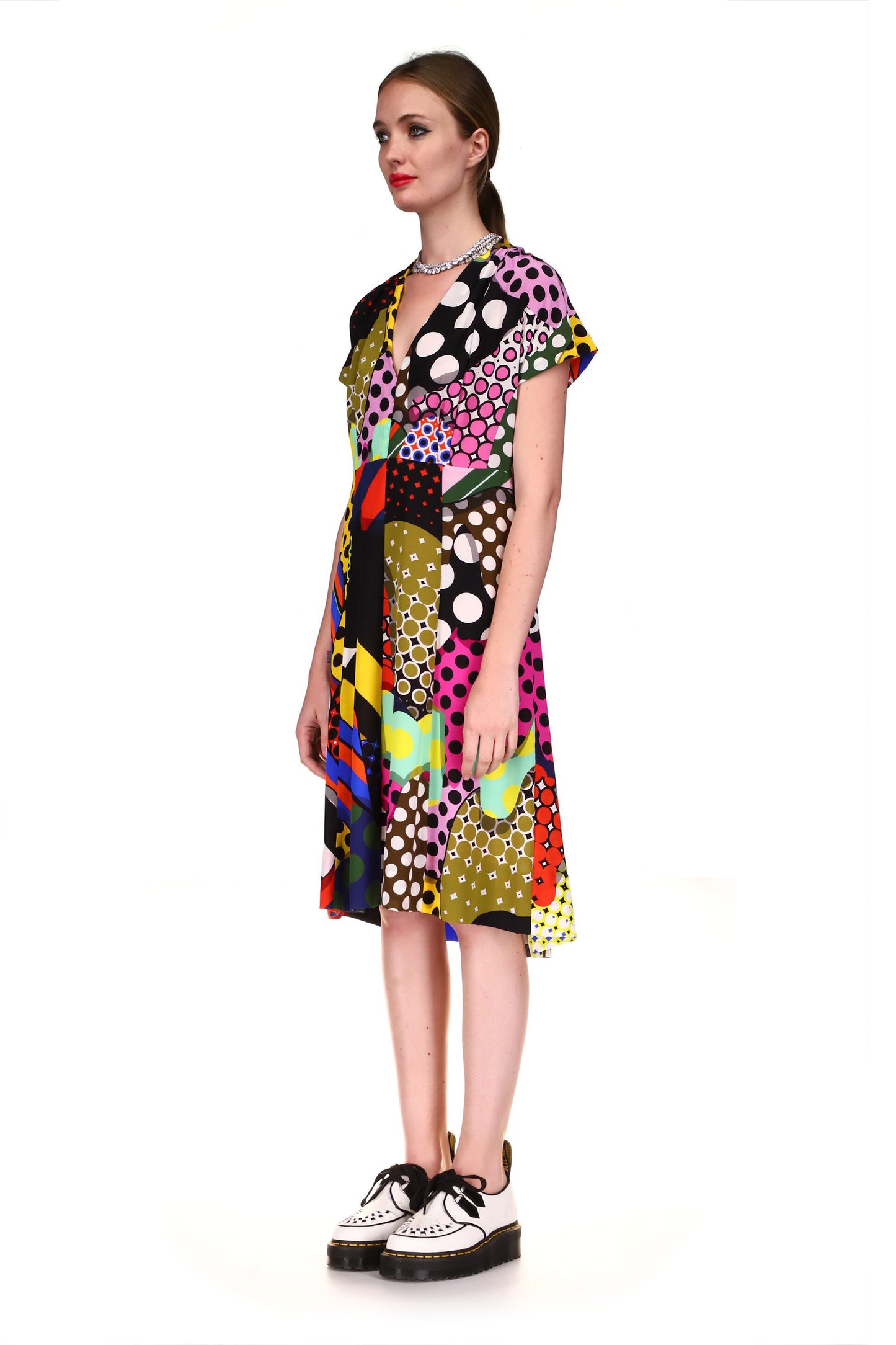 'ROY' TUCK PLEAT V NECK DRESS - DRESSES - Libertine