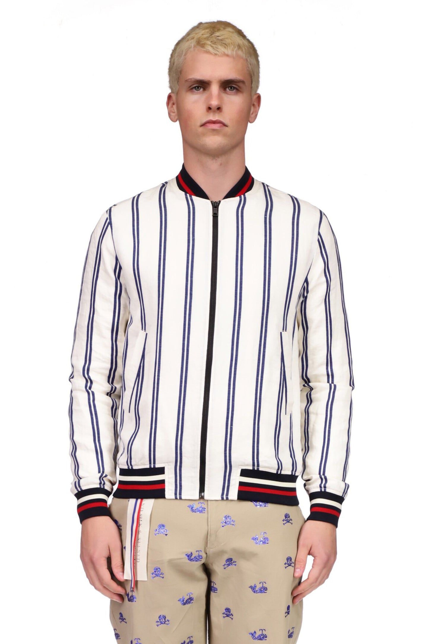 Screen Vintage French Ticking Stripe Bomber Jacket - Men's Jackets & Coats - Libertine