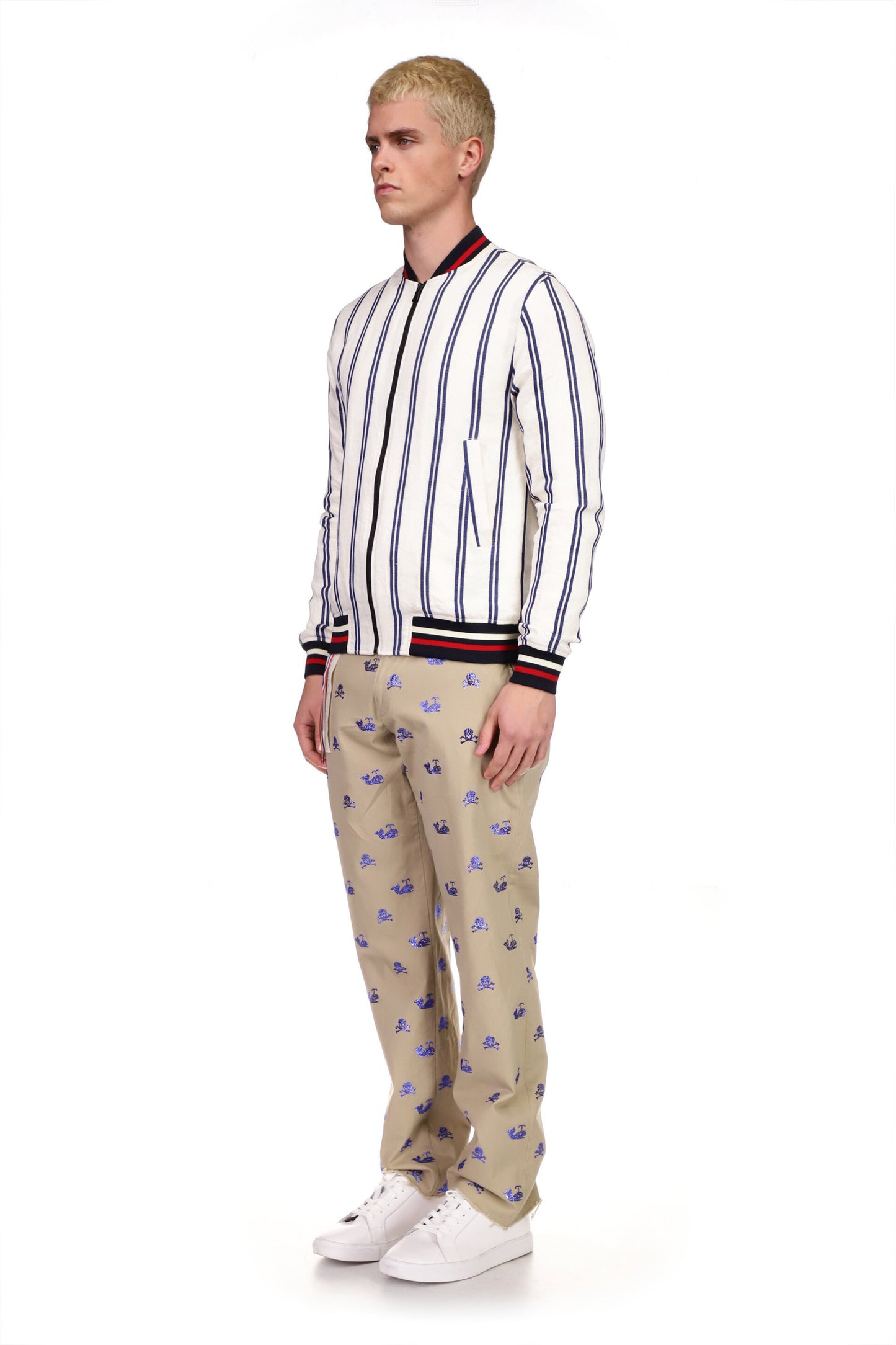 Screen Vintage French Ticking Stripe Bomber Jacket - Men's Jackets & Coats - Libertine