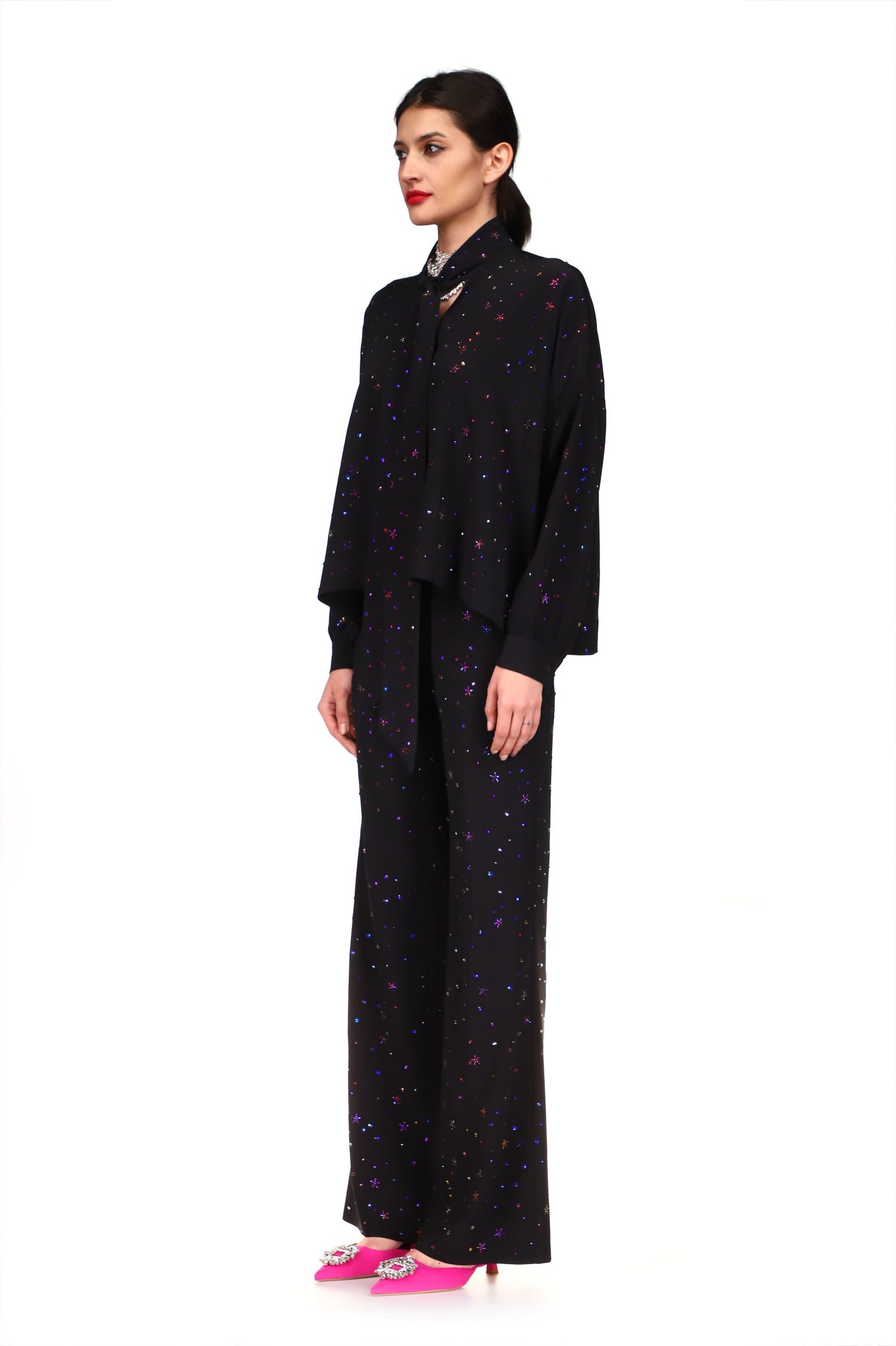 'INFINITE GALAXY' TIE BLOUSE - TOPS - Libertine
