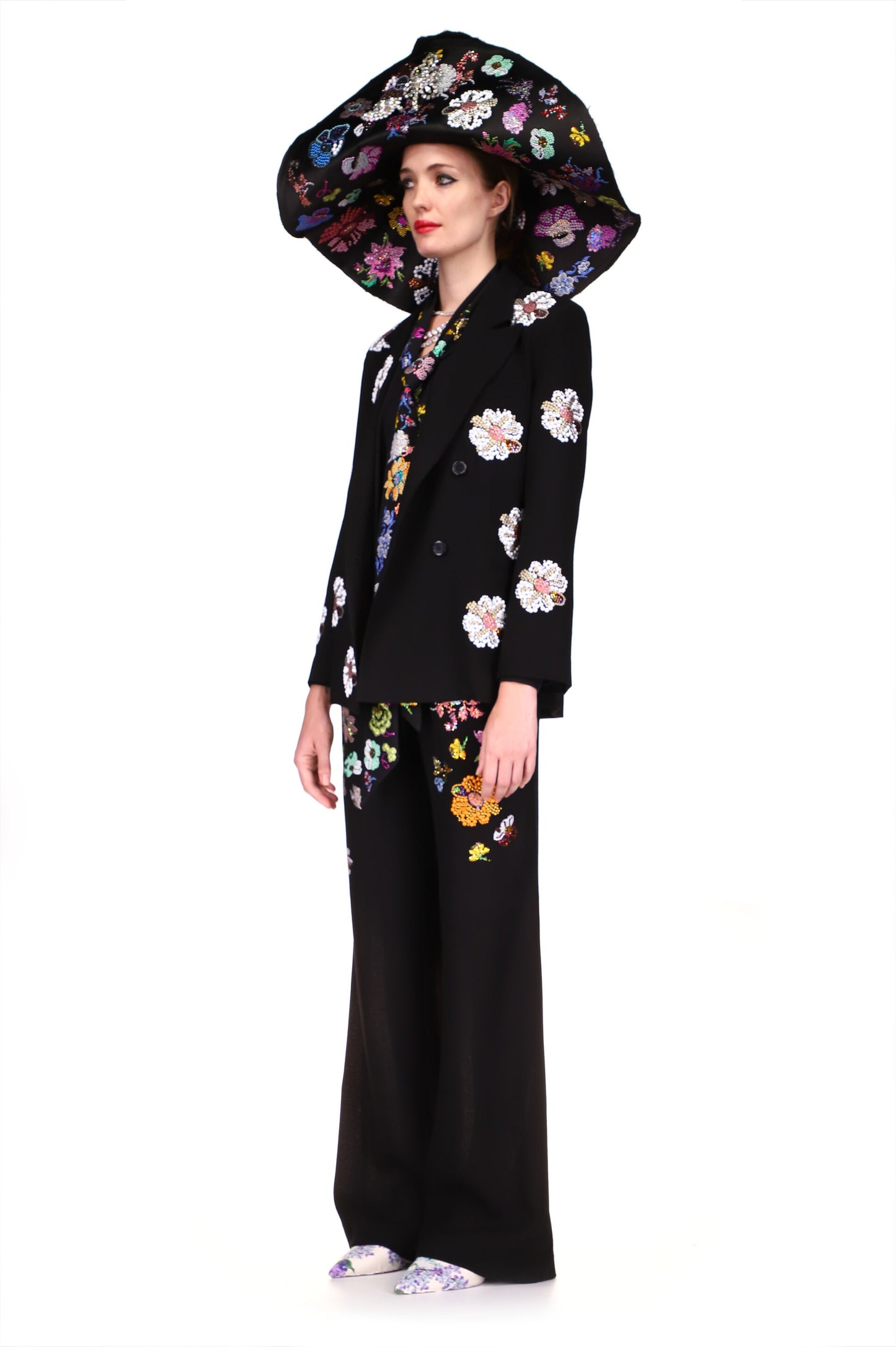 'WHITE FLOWER' DOUBLE BREASTED JACKET - BLAZERS - Libertine