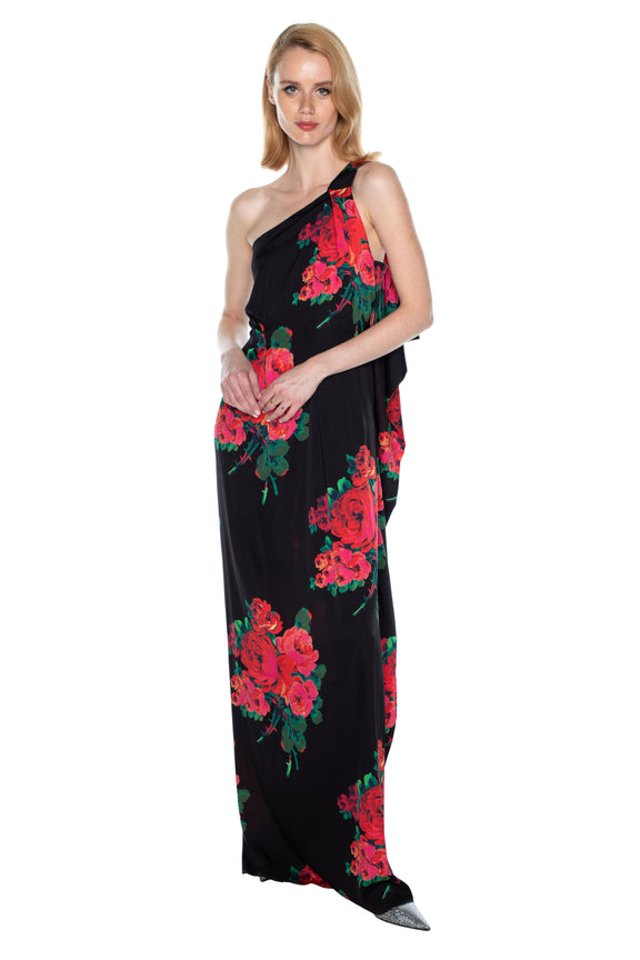 'SEVILLE ROSE' ONE SHOULDER GOWN -  - Libertine