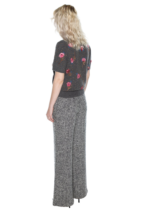 'HERRINGBONE' NEW WIDE LEG PANTS -  - Libertine