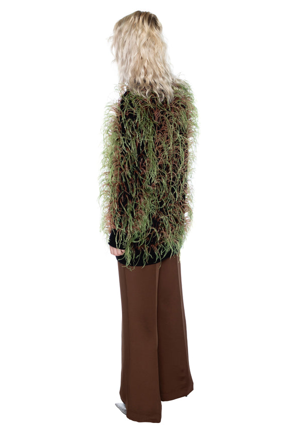 'WHAM BAM' GREEN FEATHERY CARDIGAN -  - Libertine