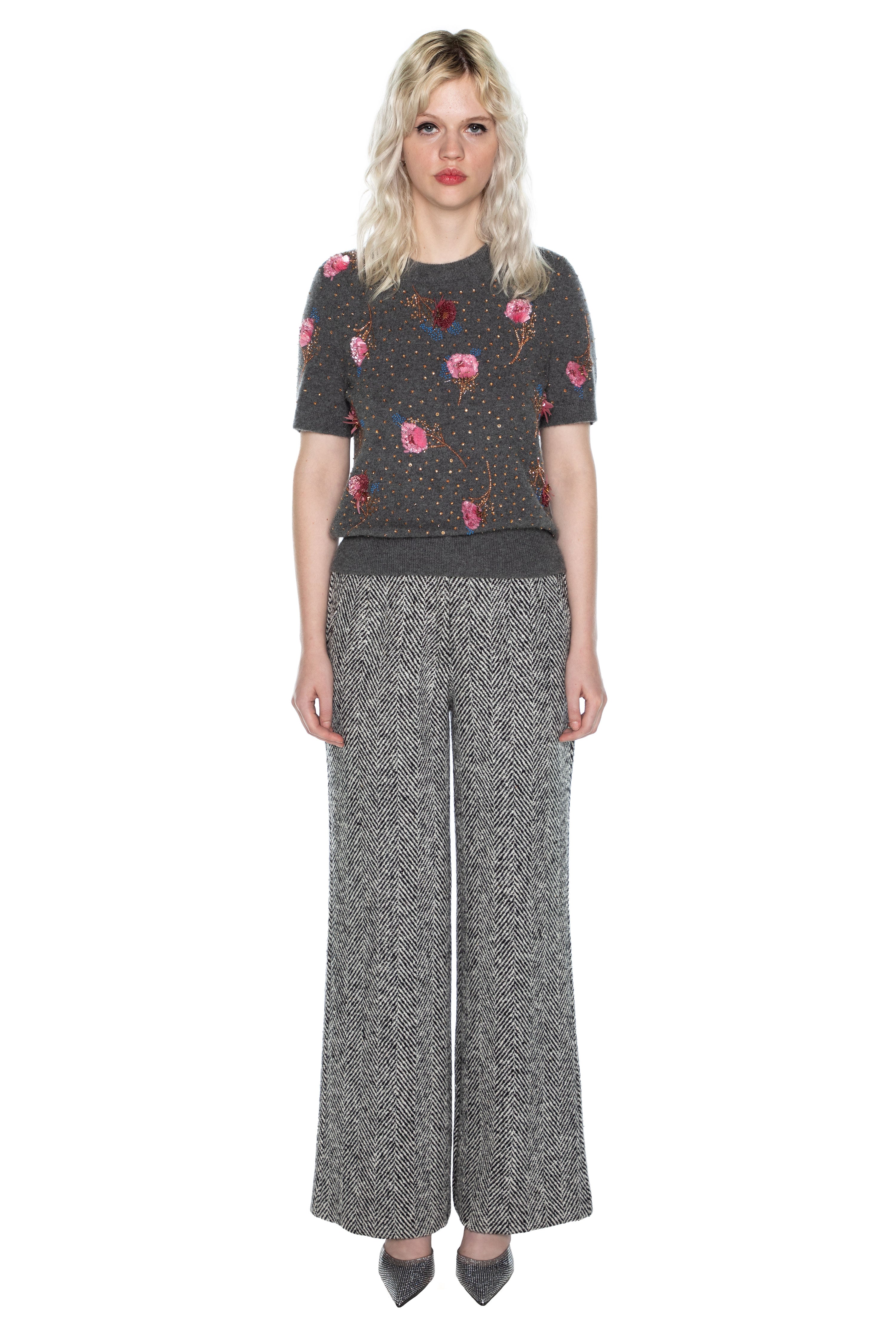 'HERRINGBONE' NEW WIDE LEG PANTS -  - Libertine