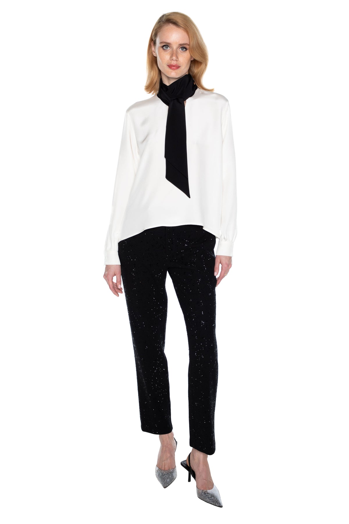 'LE SMOKING' SLIM KEITH TIE BLOUSE -  - Libertine