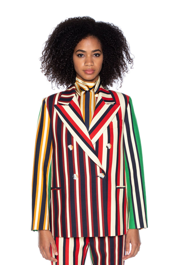 'ETON STRIPE' DOUBLE BREASTED BLAZER -  - Libertine