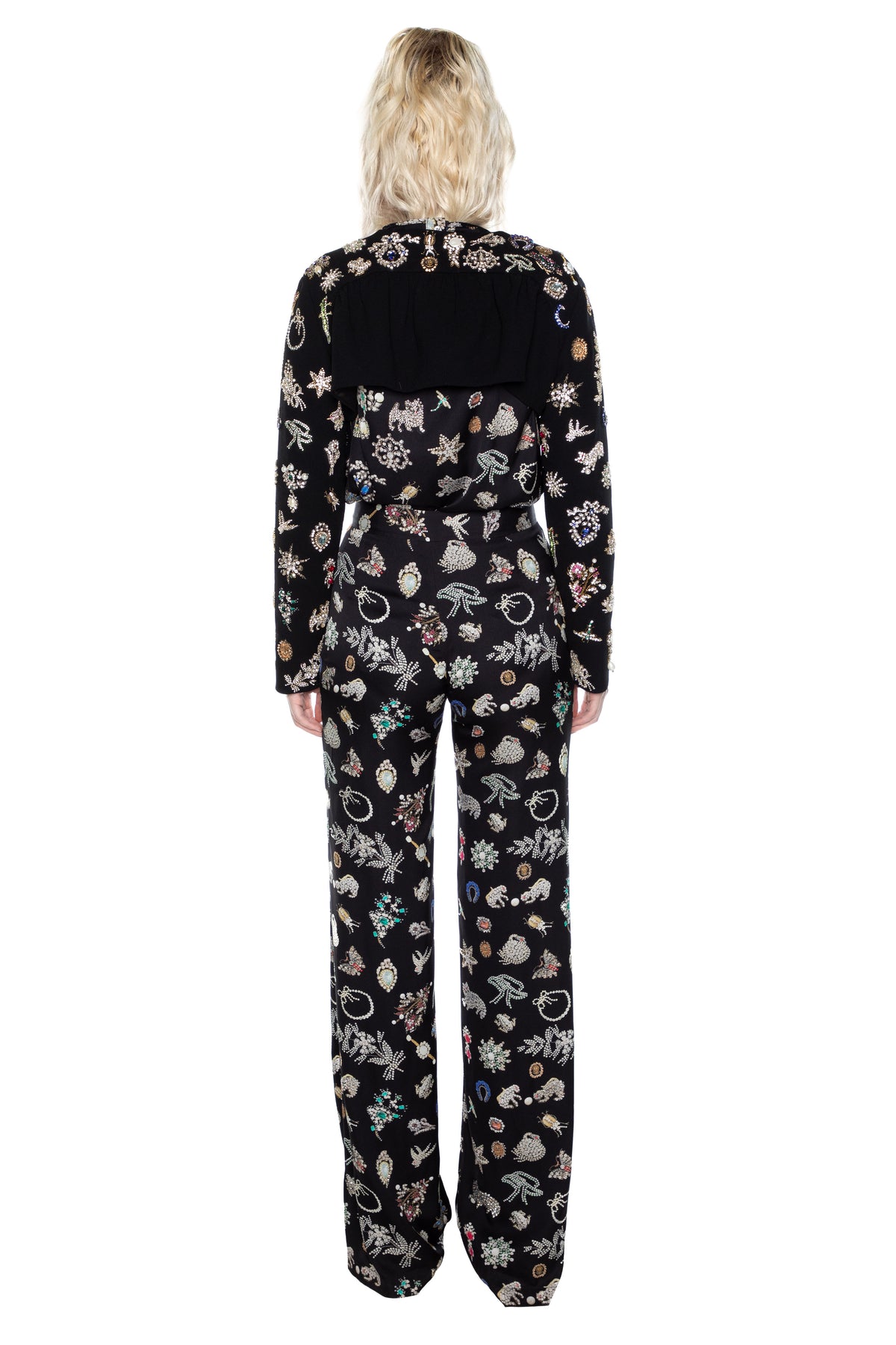 'EMBROIDERED BLACK DIAMOND PINS' FLY AWAY BOLERO -  - Libertine