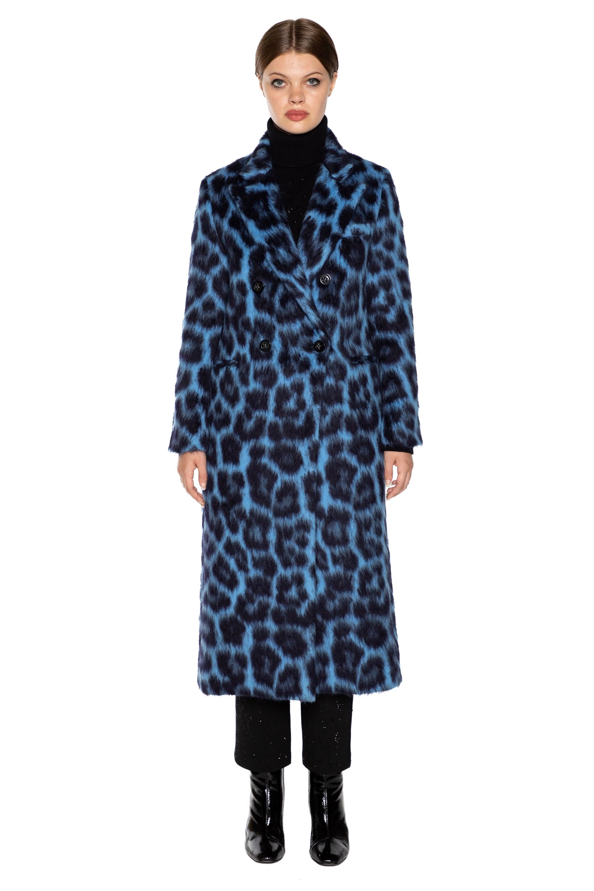 'LONDON LEOPARDO' MIDI LENGTH DOUBLE BREASTED COAT -  - Libertine