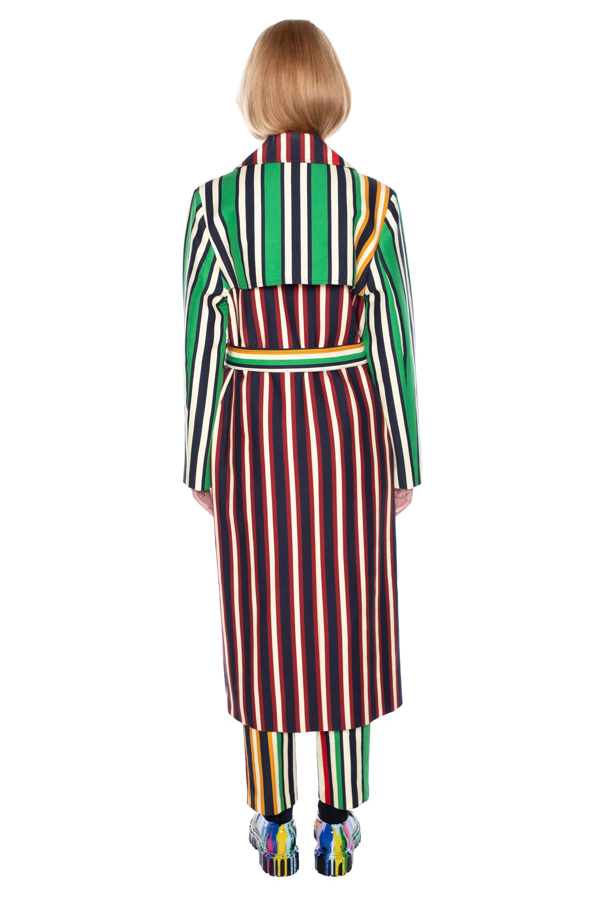 'ETON STRIPE' LONG TRENCH COAT -  - Libertine