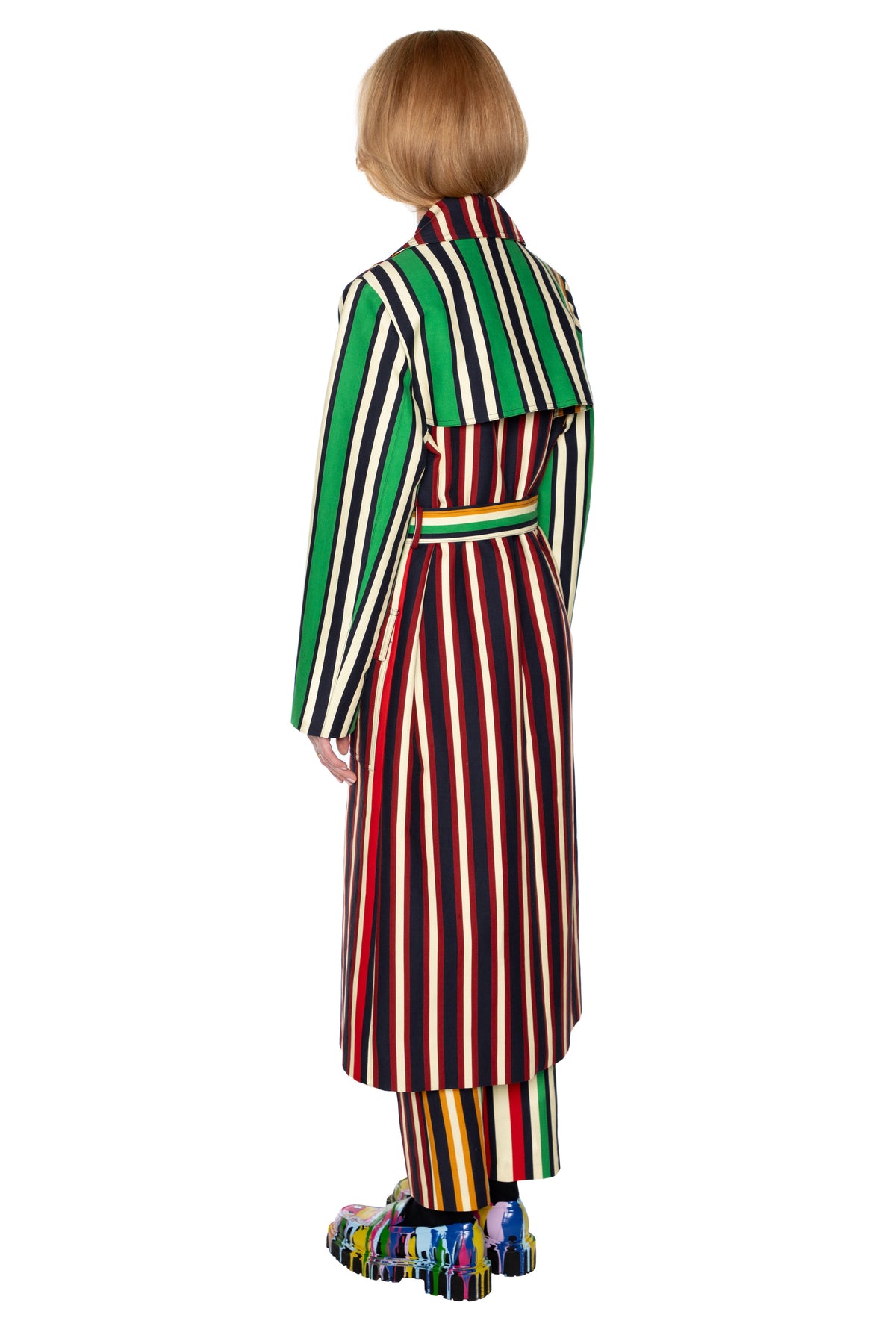 'ETON STRIPE' LONG TRENCH COAT -  - Libertine