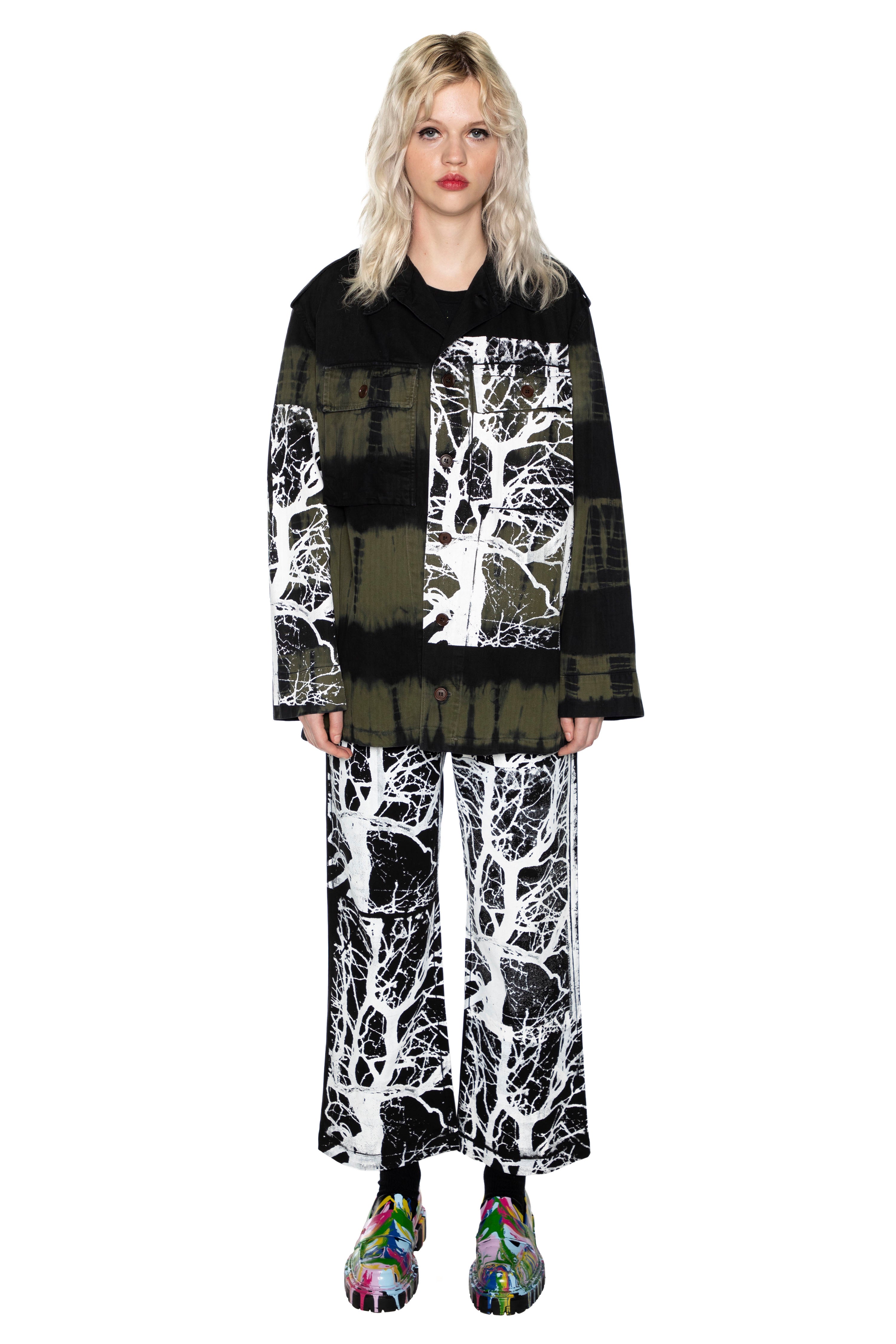 'MIDNIGHT FOREST' TIE DYE VINTAGE FRENCH MILITARY JACKET -  - Libertine