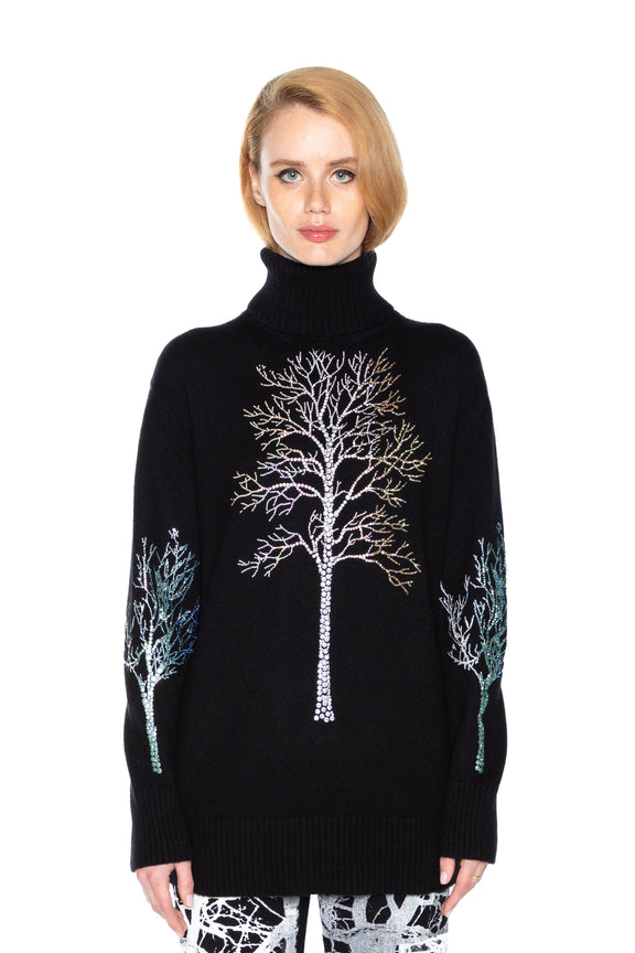 'CRYSTAL FOREST' CASHMERE TURTLENECK SWEATER -  - Libertine