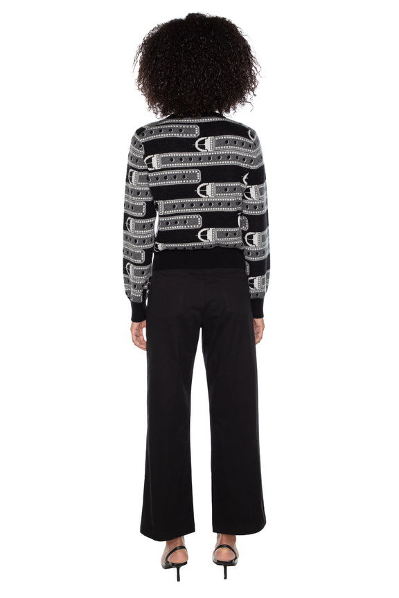 'BELTS' SHRUNKEN PULLOVER SWEATER -  - Libertine