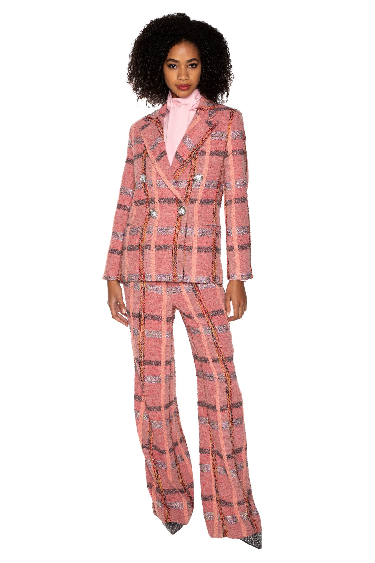 'PINK BOUCLE' DOUBLE BREASTED JACKET -  - Libertine