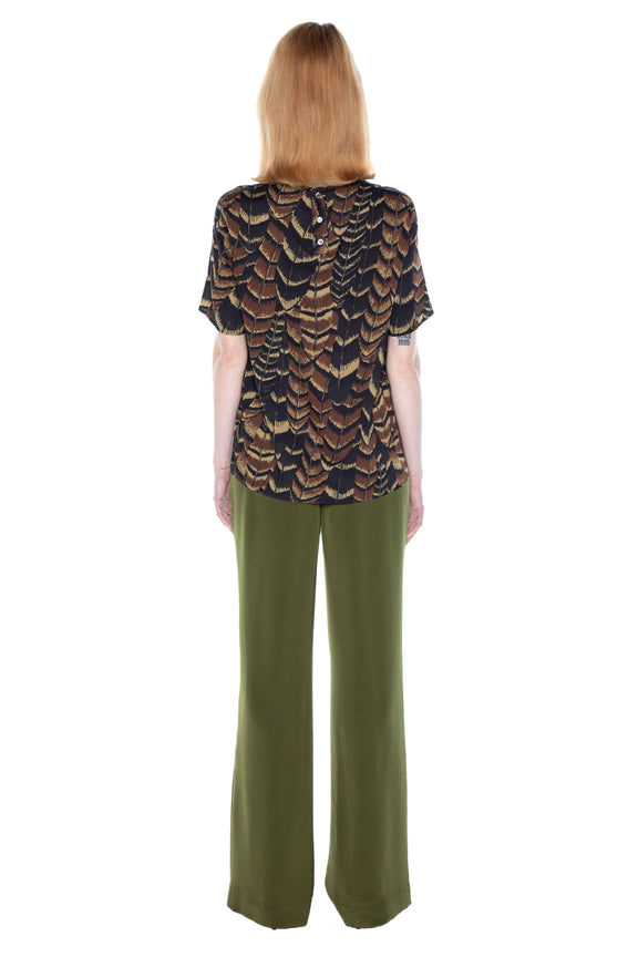 'FEATHERS' SHORT SLEEVE BLOUSE -  - Libertine