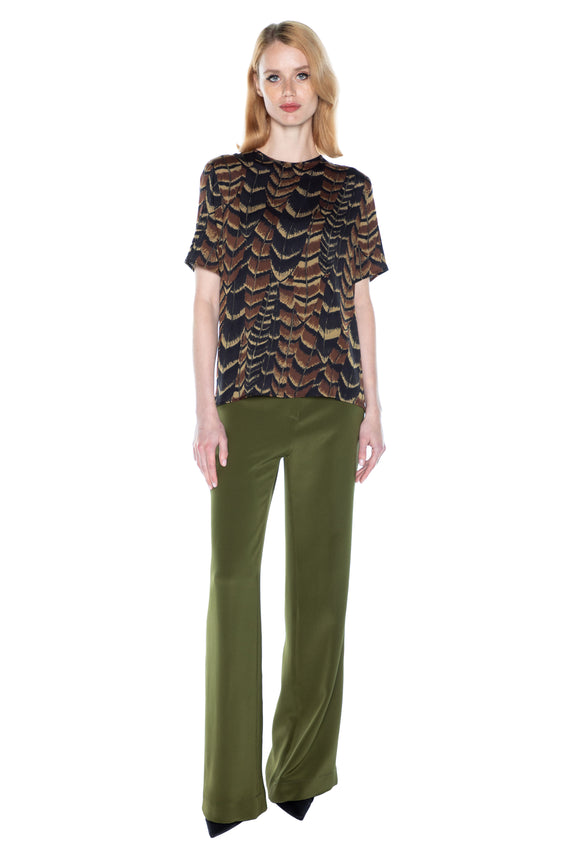 'FEATHERS' SHORT SLEEVE BLOUSE -  - Libertine