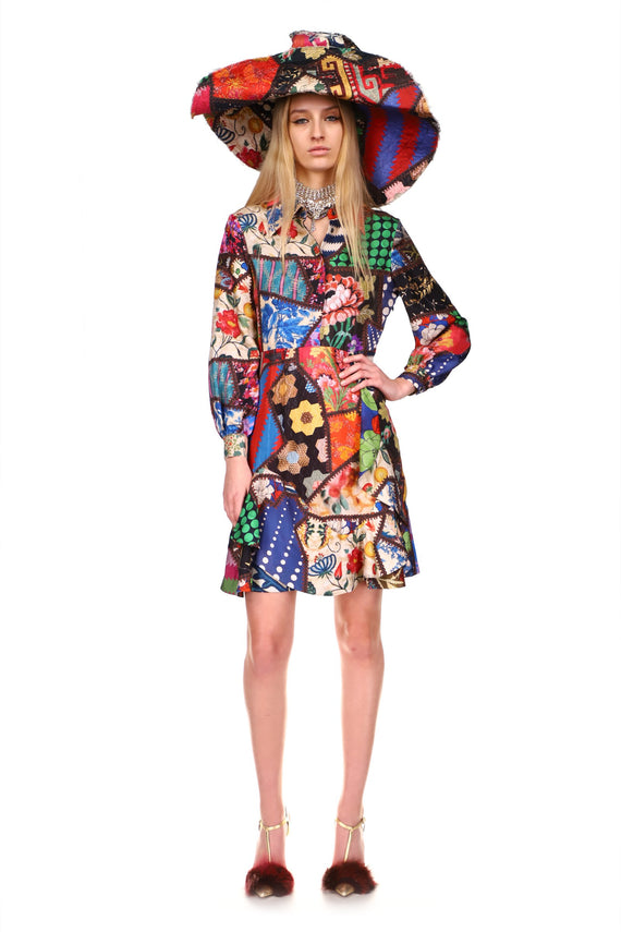 'HOTCH POTCH CRAZY QUILT' SILK KATE DRESS - SKIRTS - Libertine - Main image