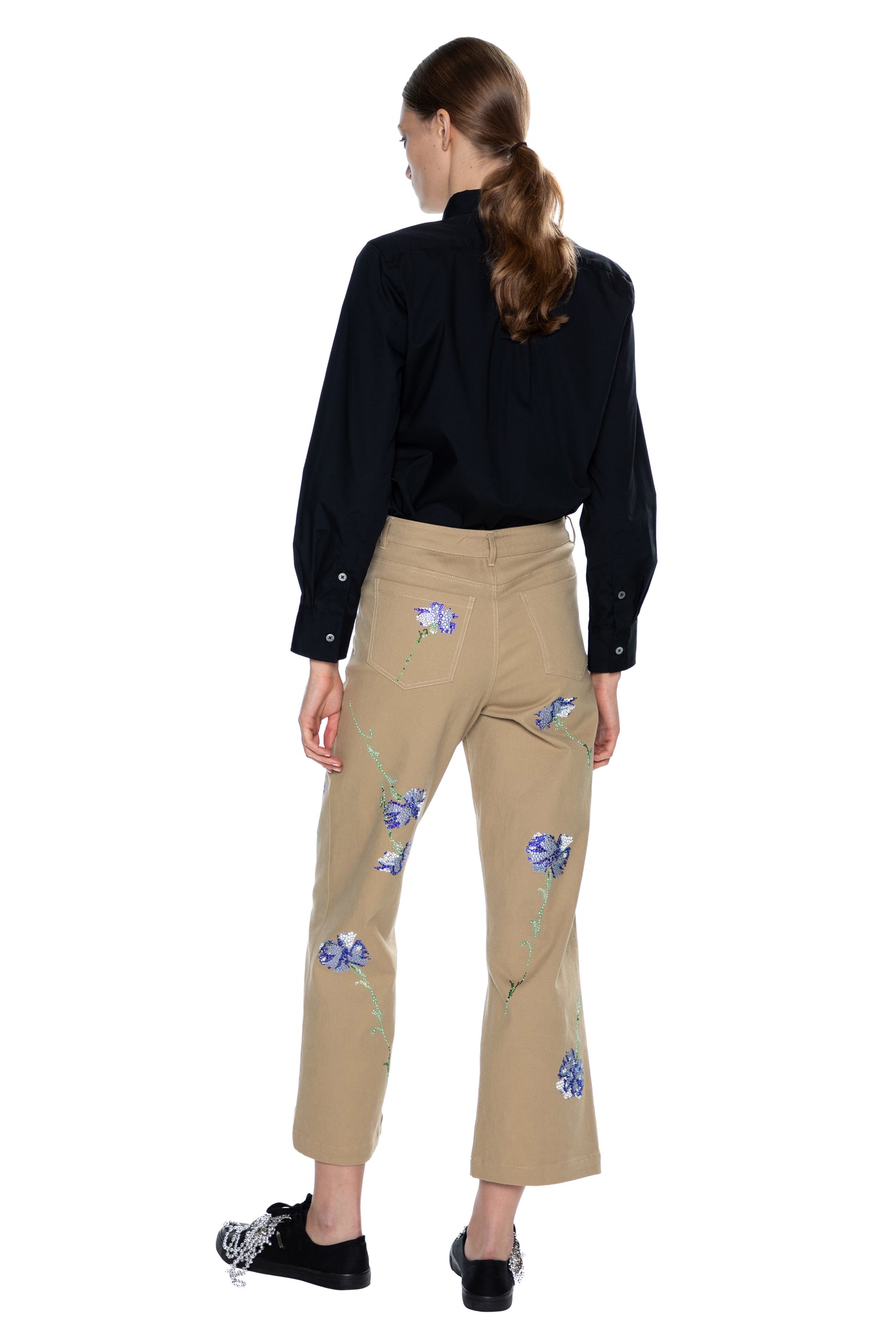 'CECIL BEATON BLUE CARNATION' CROPPED WIDE LEG PANT -  - Libertine